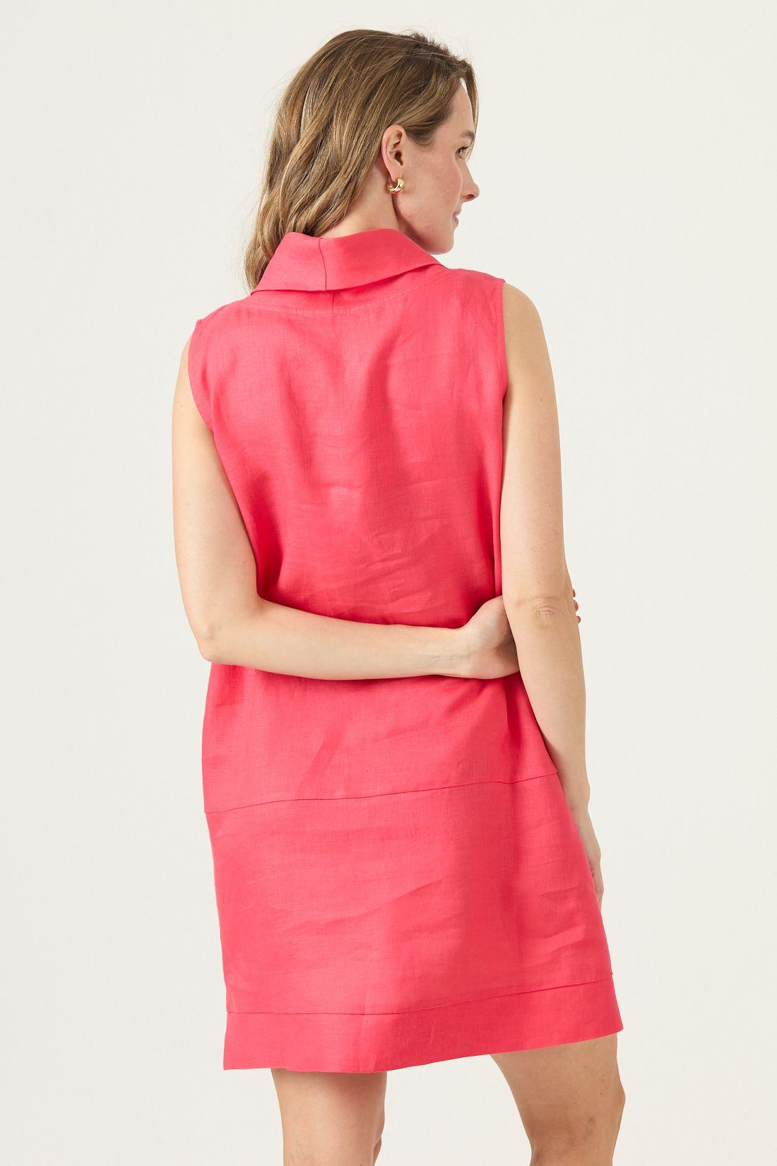Vestido De Lino Rojo Cod 4005415-3