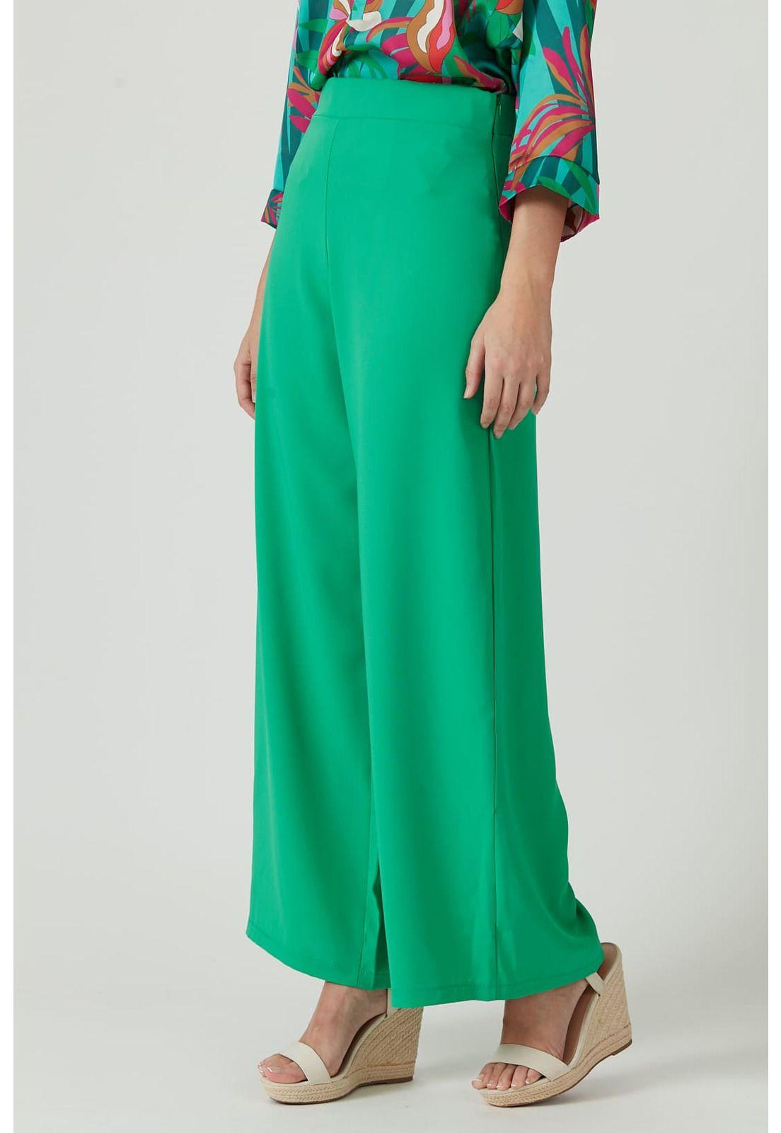 Pantalon wide leg verde menta-2