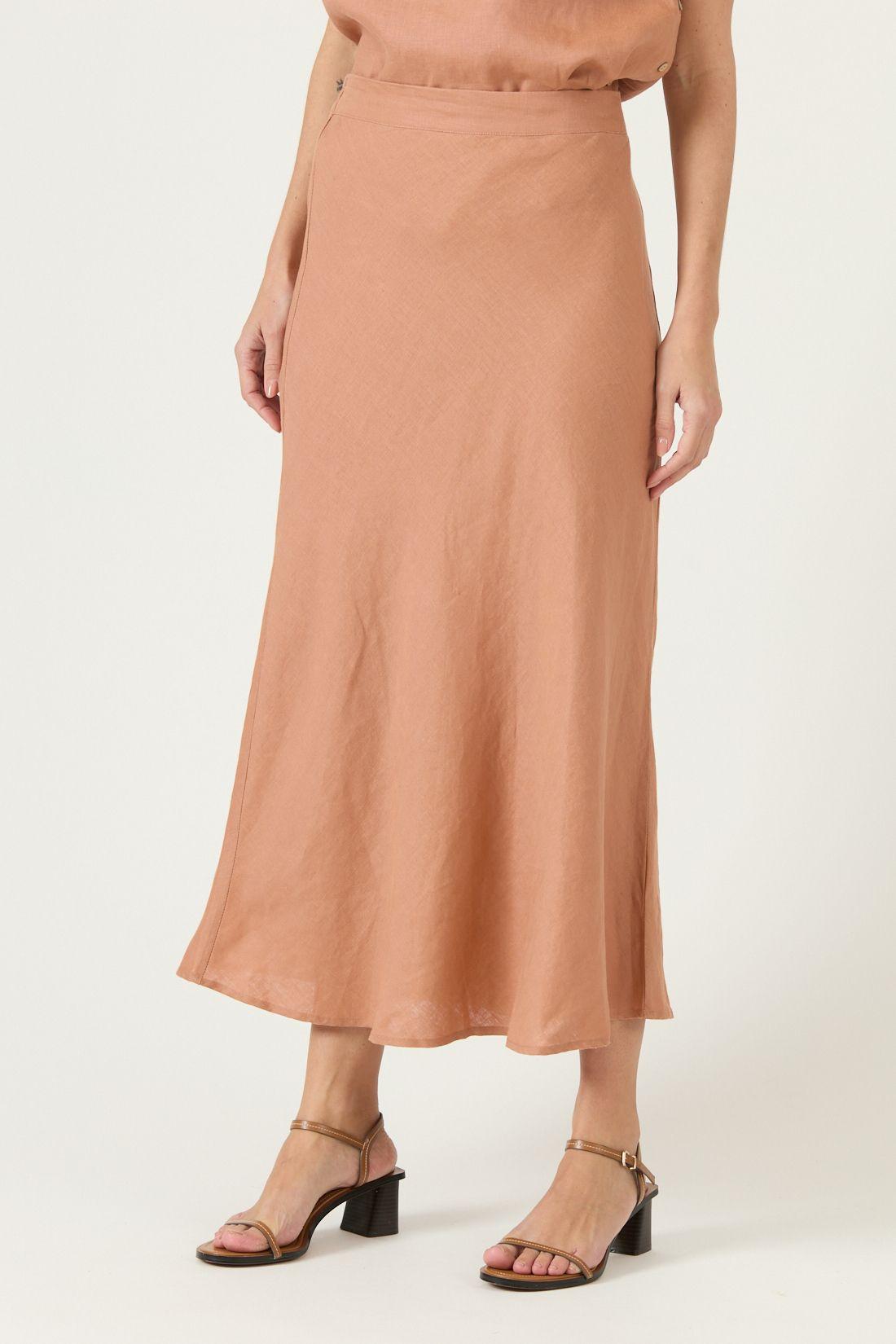 Falda De Lino Café Cod 5008565-1