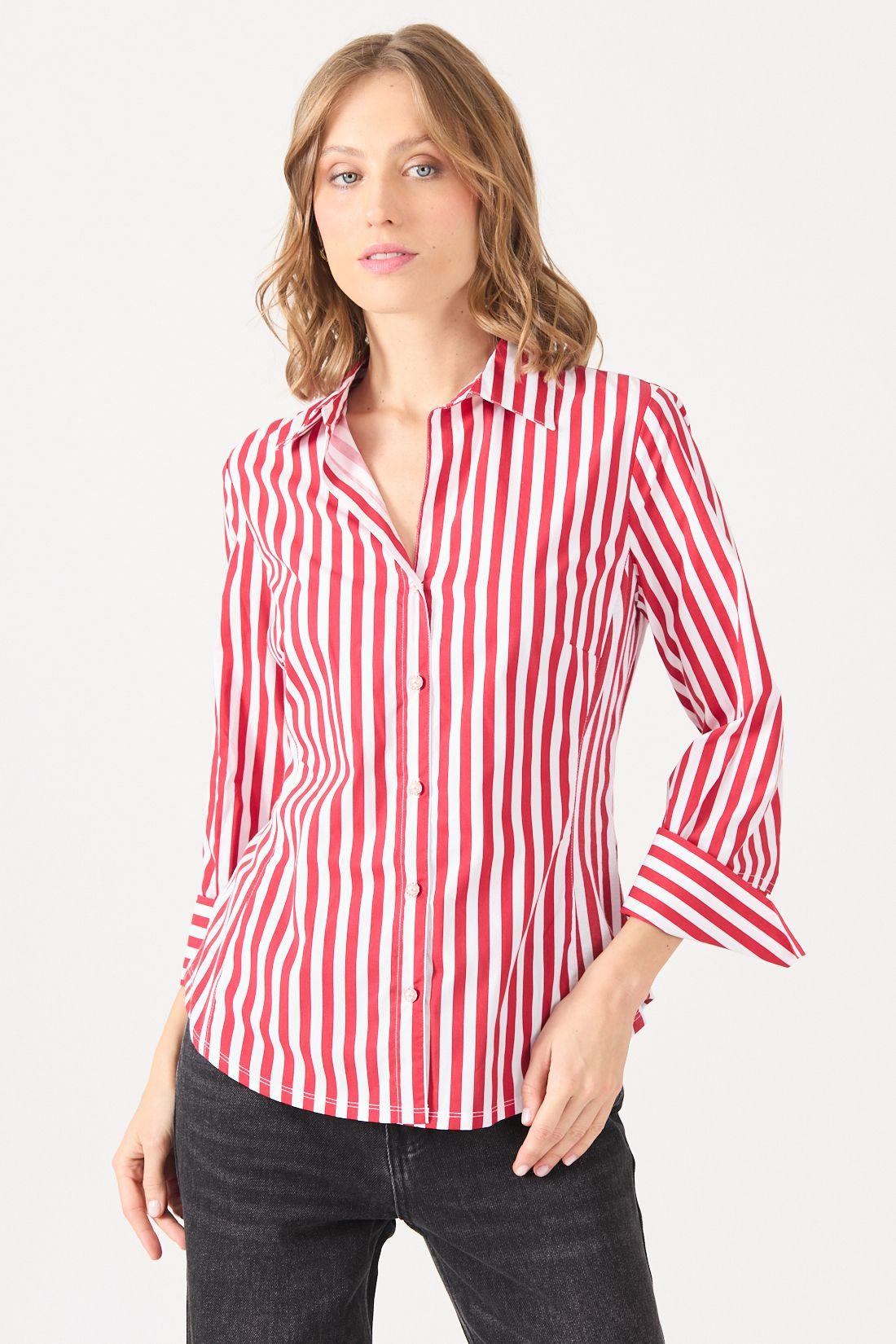 Blusa Con Rayas Roja Cod 4520546-2