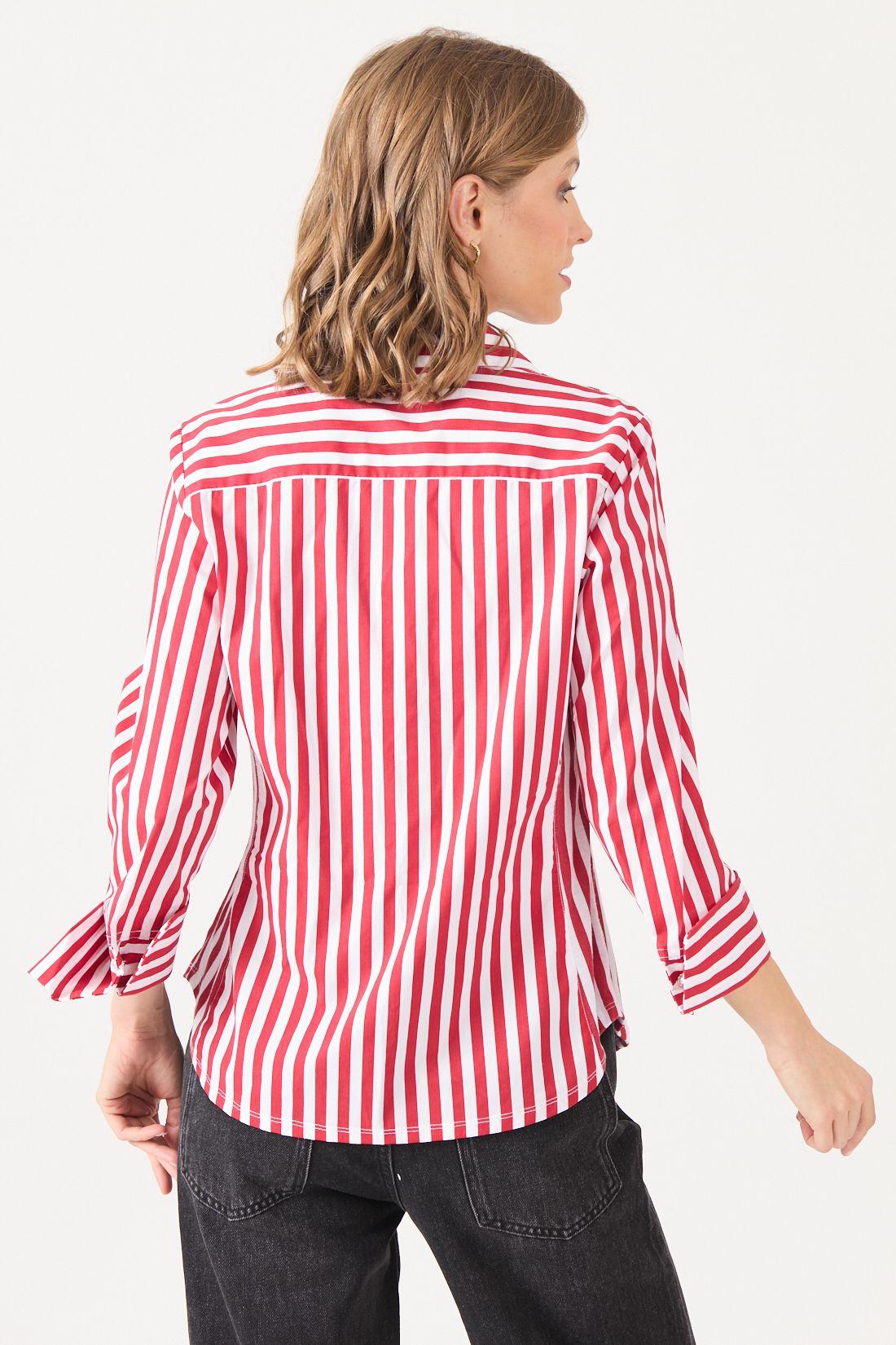 Blusa Con Rayas Roja Cod 4520546-3