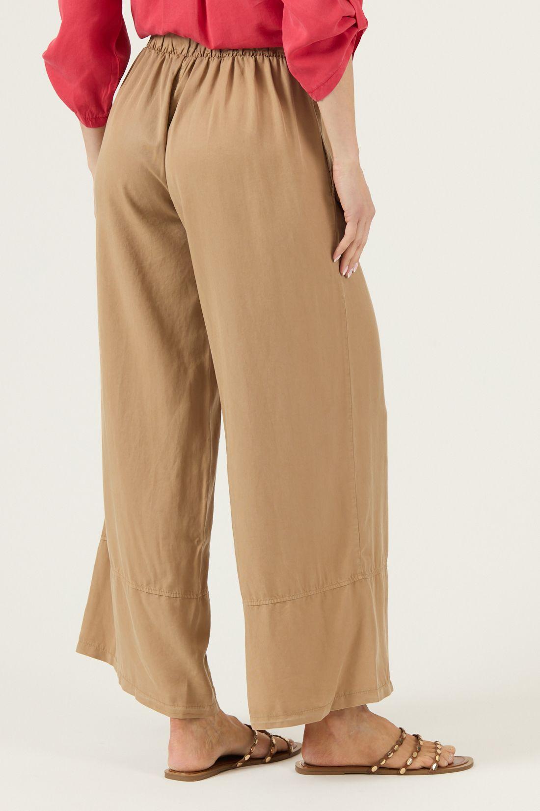 Pantalon De Lyocell Wide Leg Camel Cod 2013585-3