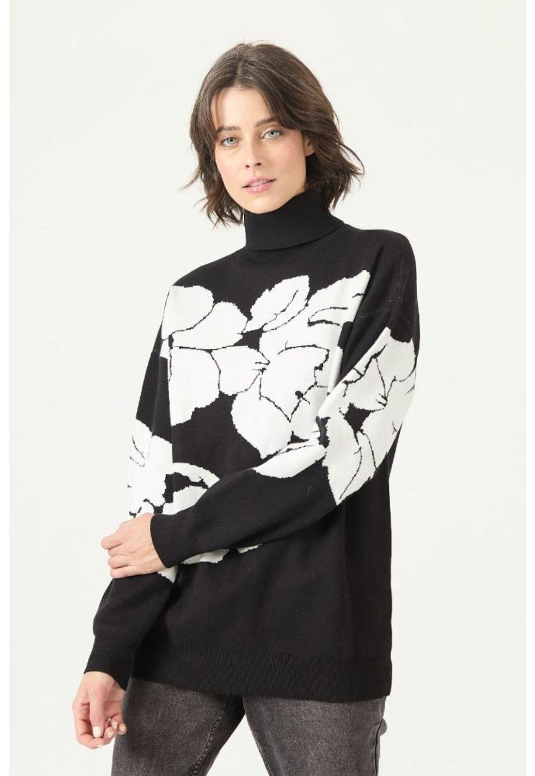 Sweater negro flores PRIVILEGE 2759-2