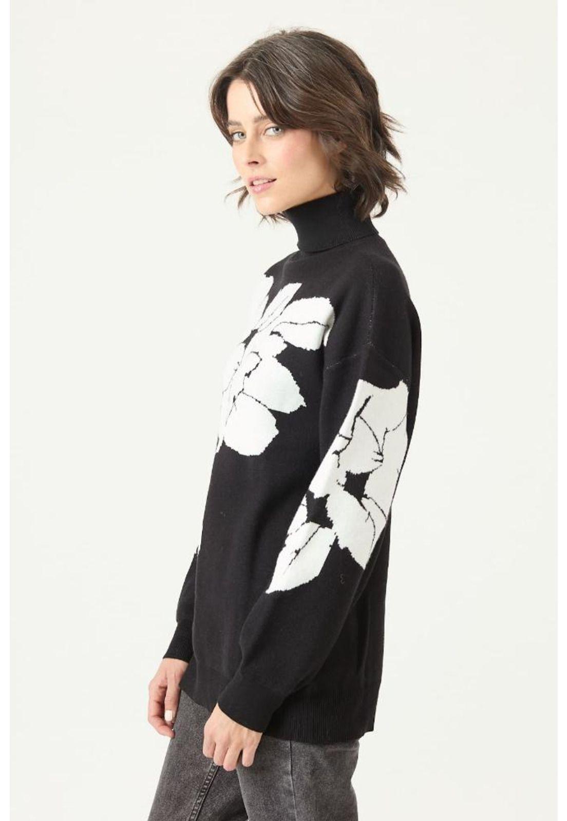 Sweater negro flores PRIVILEGE 2759-3