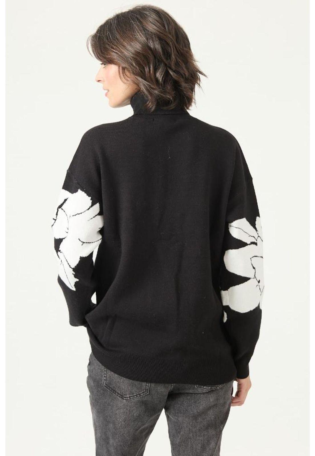 Sweater negro flores PRIVILEGE 2759-4