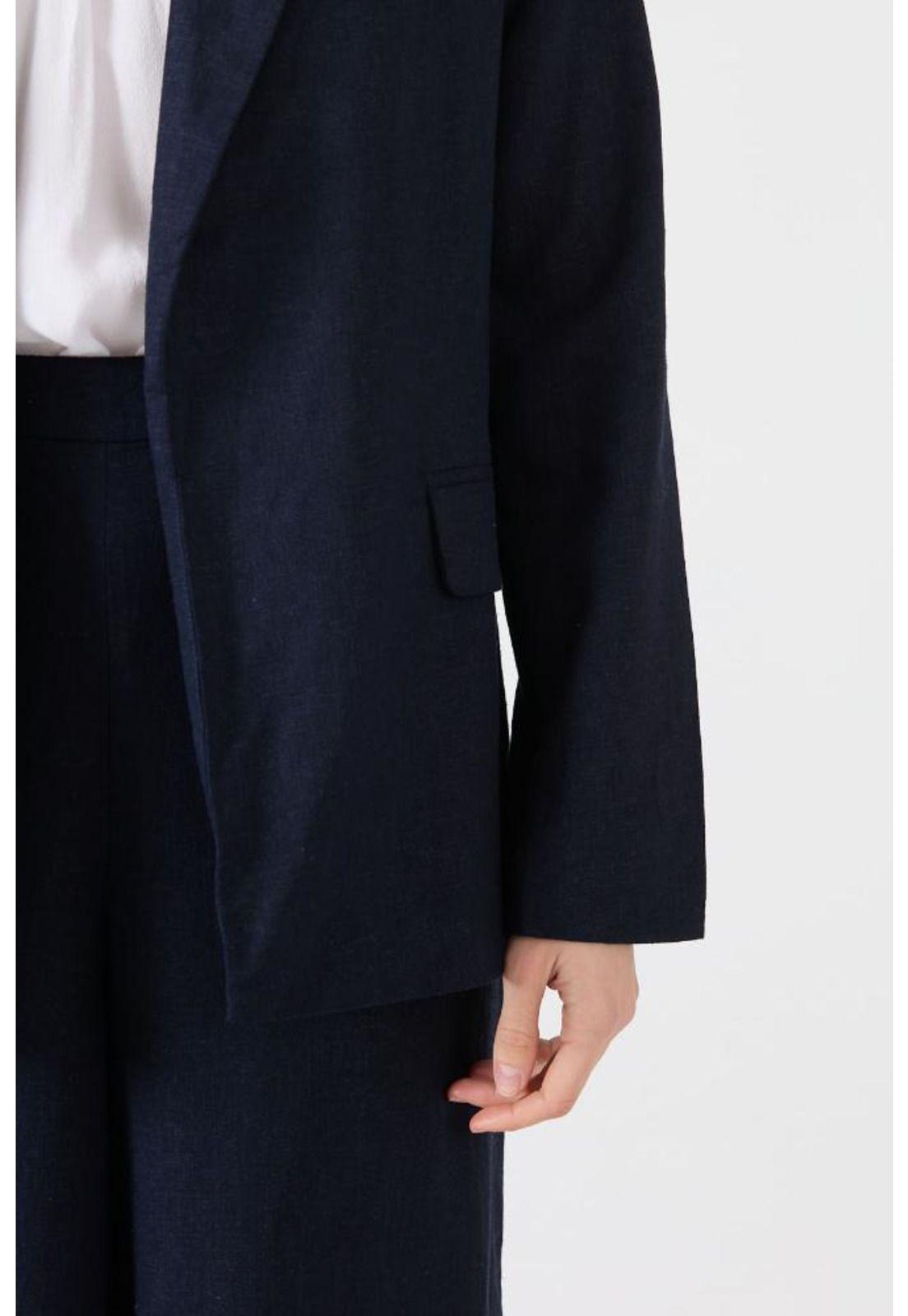 Blazer con lino azul marino PRIVILEGE-4