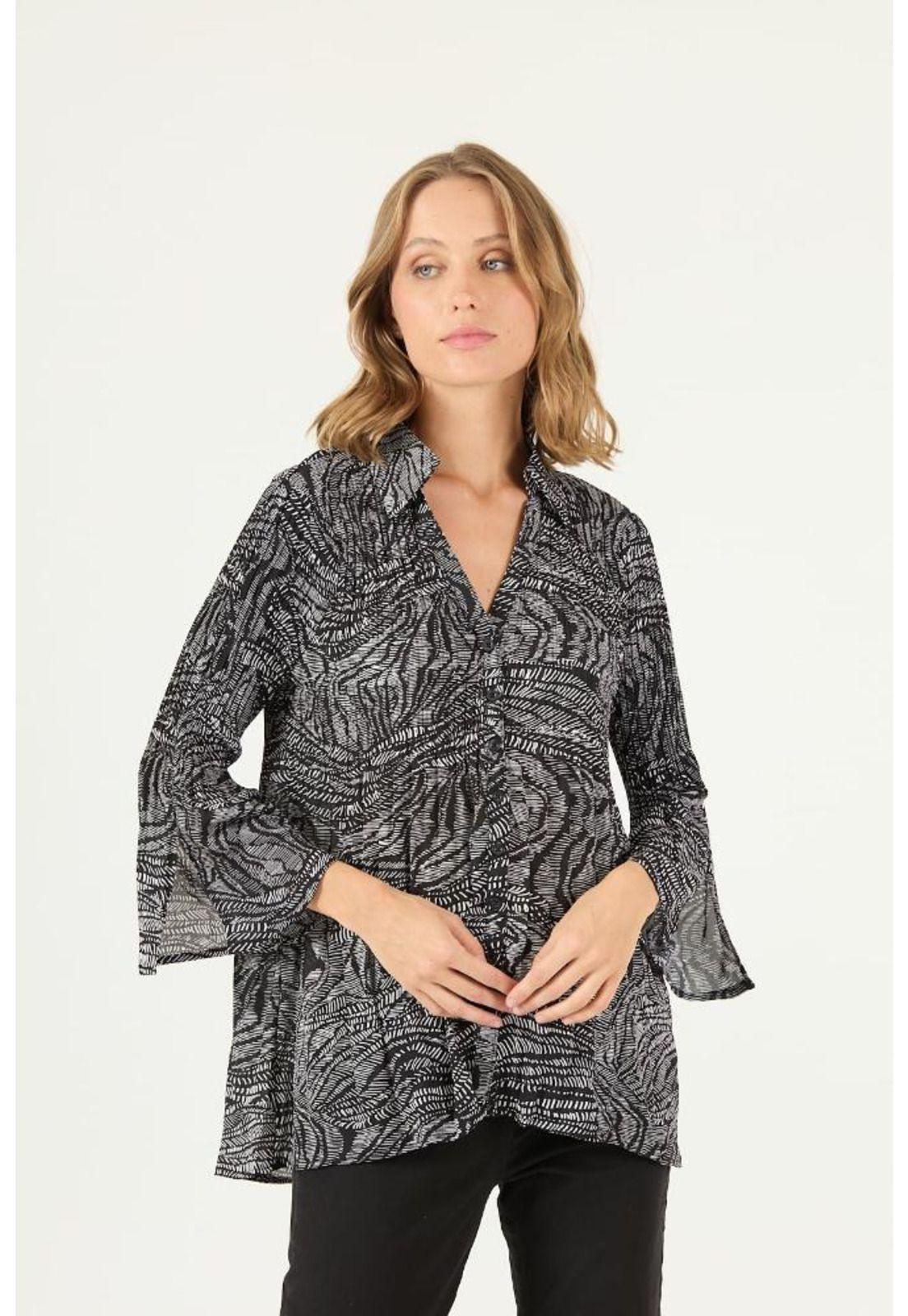 Blusa negra estampada PRIVILEGE 2182-2