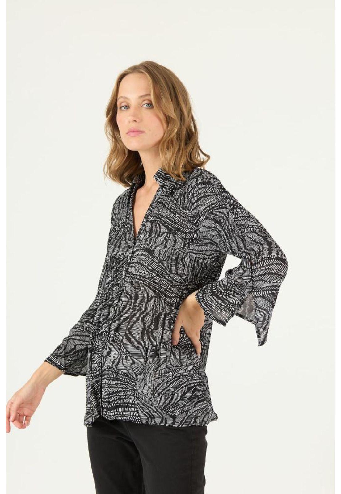 Blusa negra estampada PRIVILEGE 2182-3