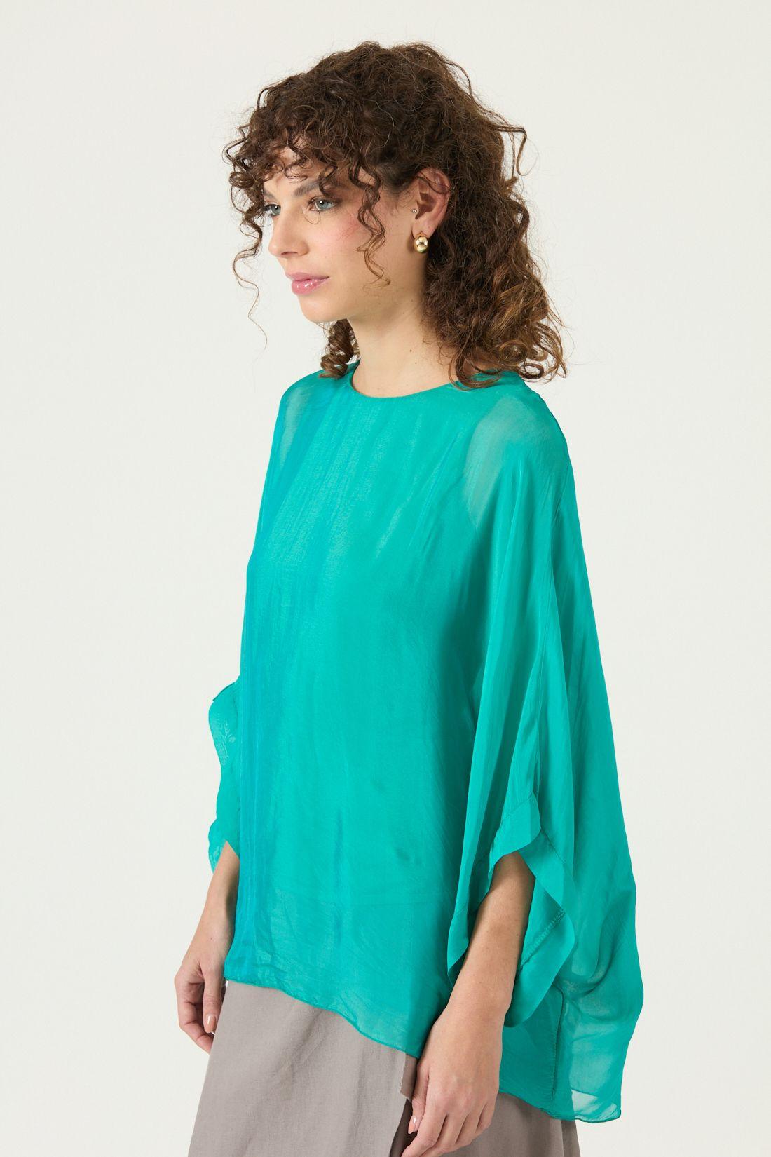 Blusa Con Seda Verde Cod 4517445-2