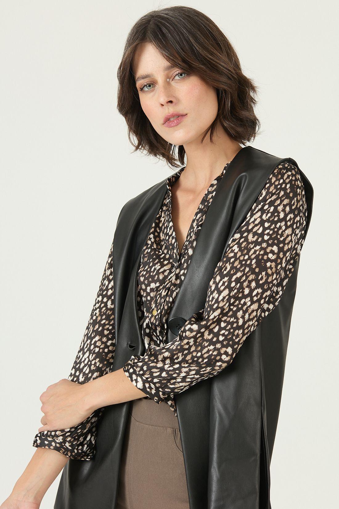 Blusa negra estampada 2636-0