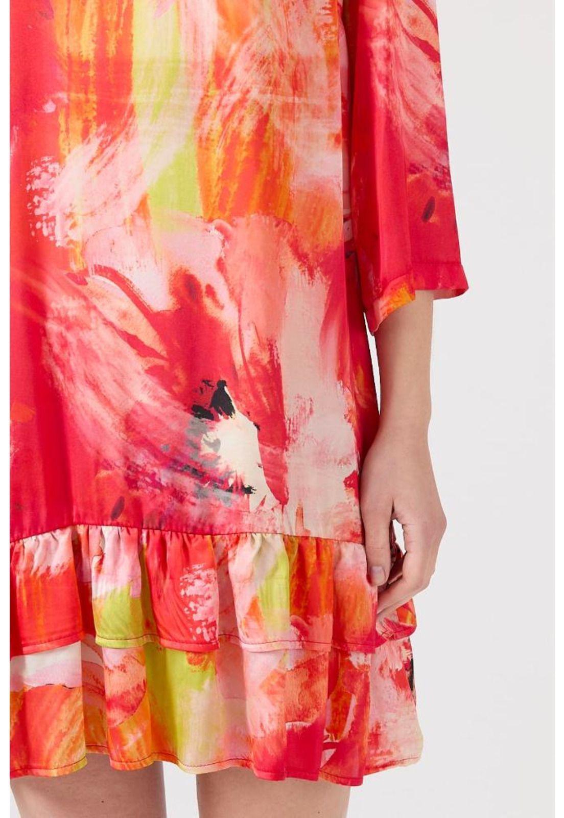 Vestido rojo estampado PRIVILEGE 1148-4