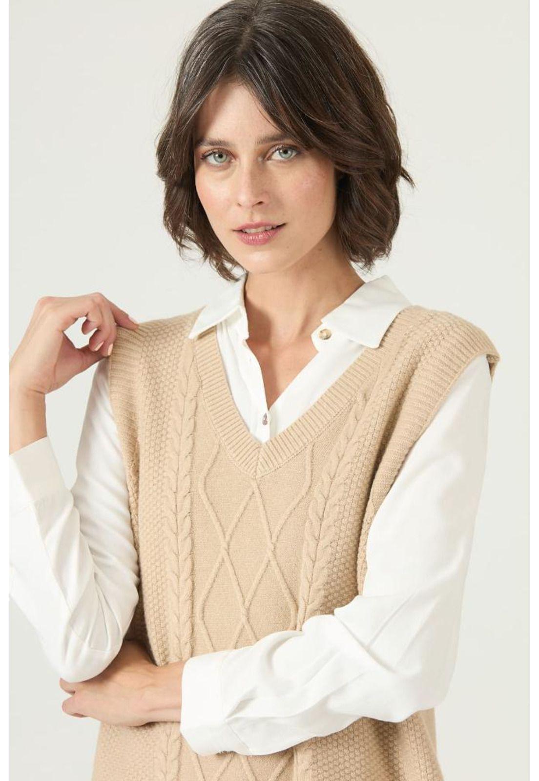 Sweater beige trenzas PRIVILEGE 2671-0