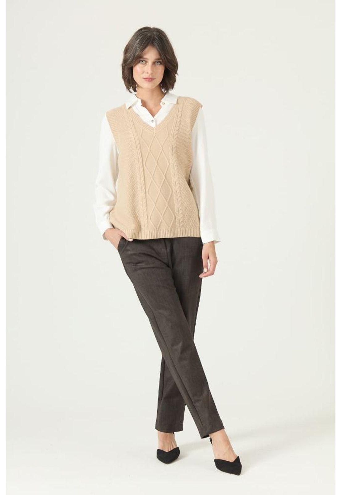 Sweater beige trenzas PRIVILEGE 2671-1