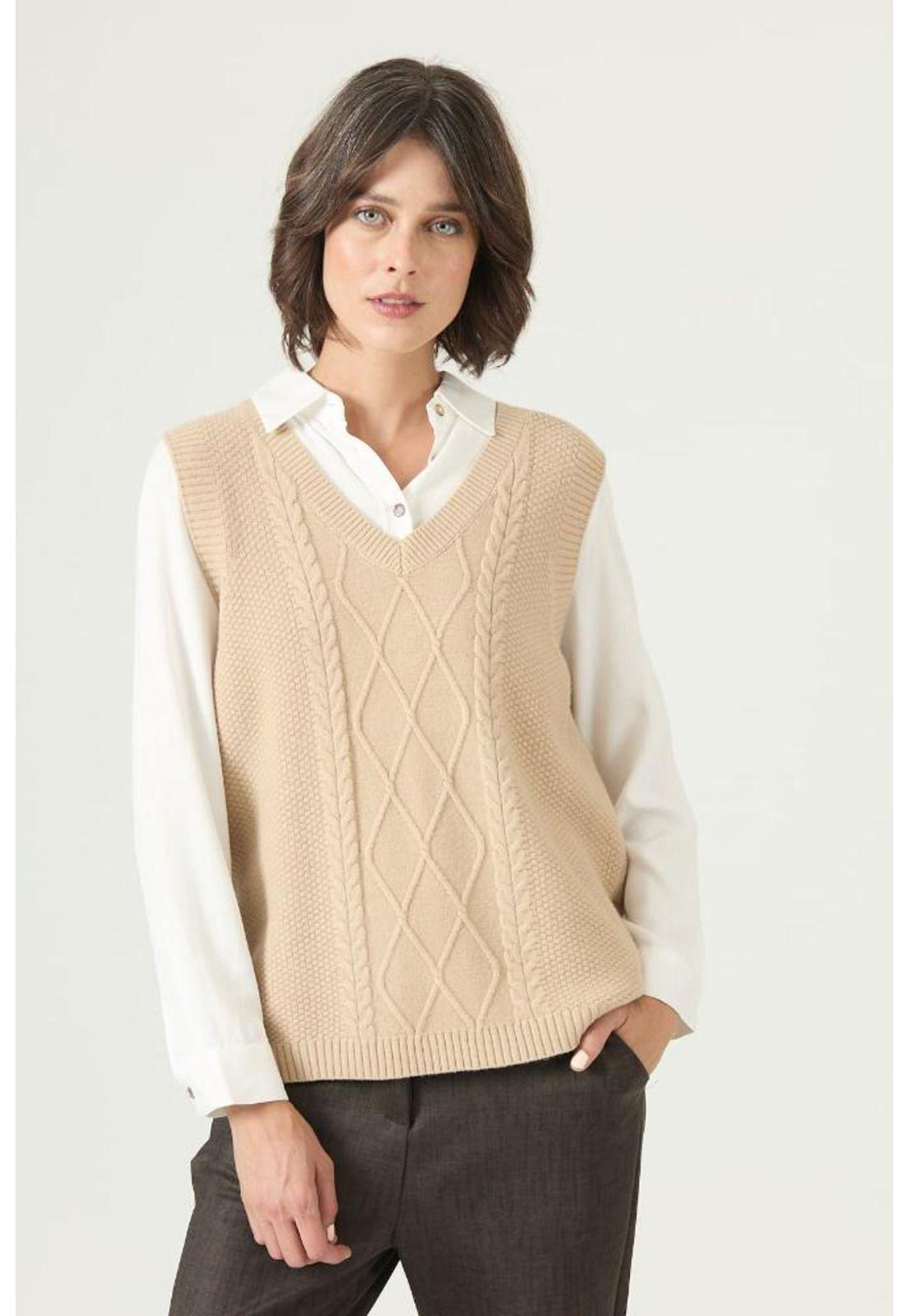 Sweater beige trenzas PRIVILEGE 2671-2