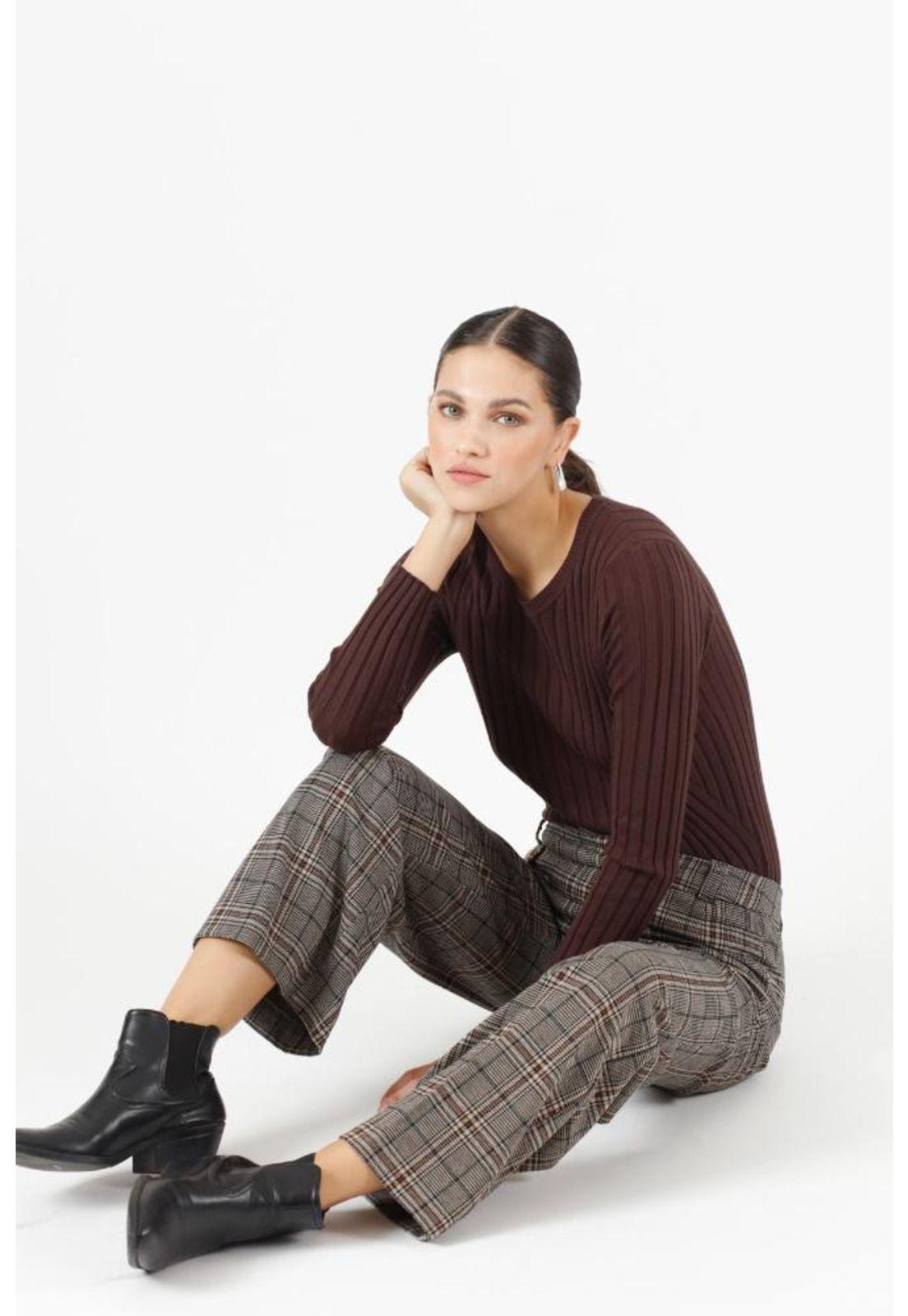 Pantalon wide leg crudo estampado PRIVILEGE 351-0
