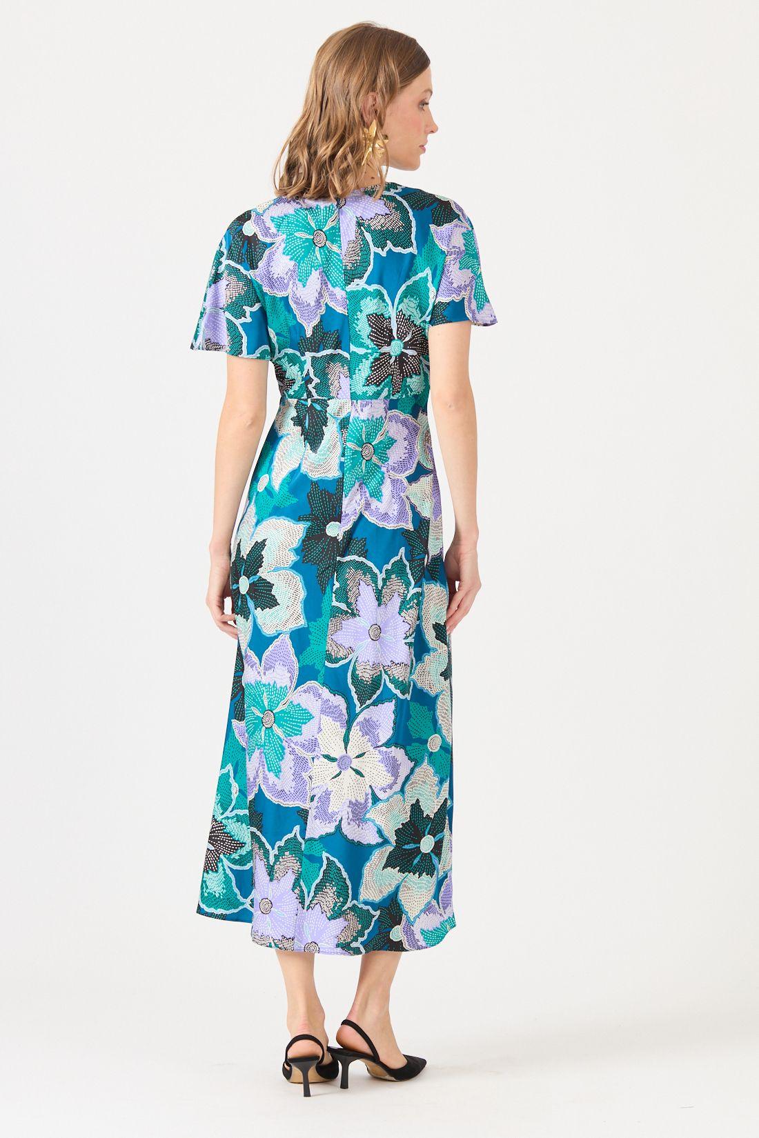 Vestido Estamplado Petroleo Cod 4006056-3