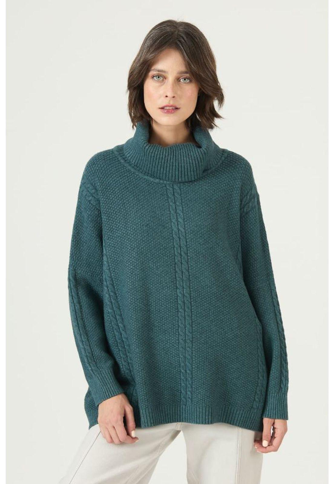 Sweater verde trenzas PRIVILEGE 2677-2