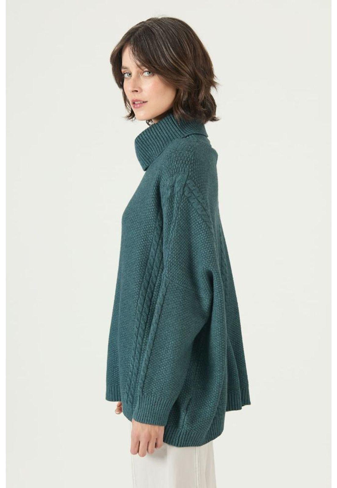 Sweater verde trenzas PRIVILEGE 2677-3