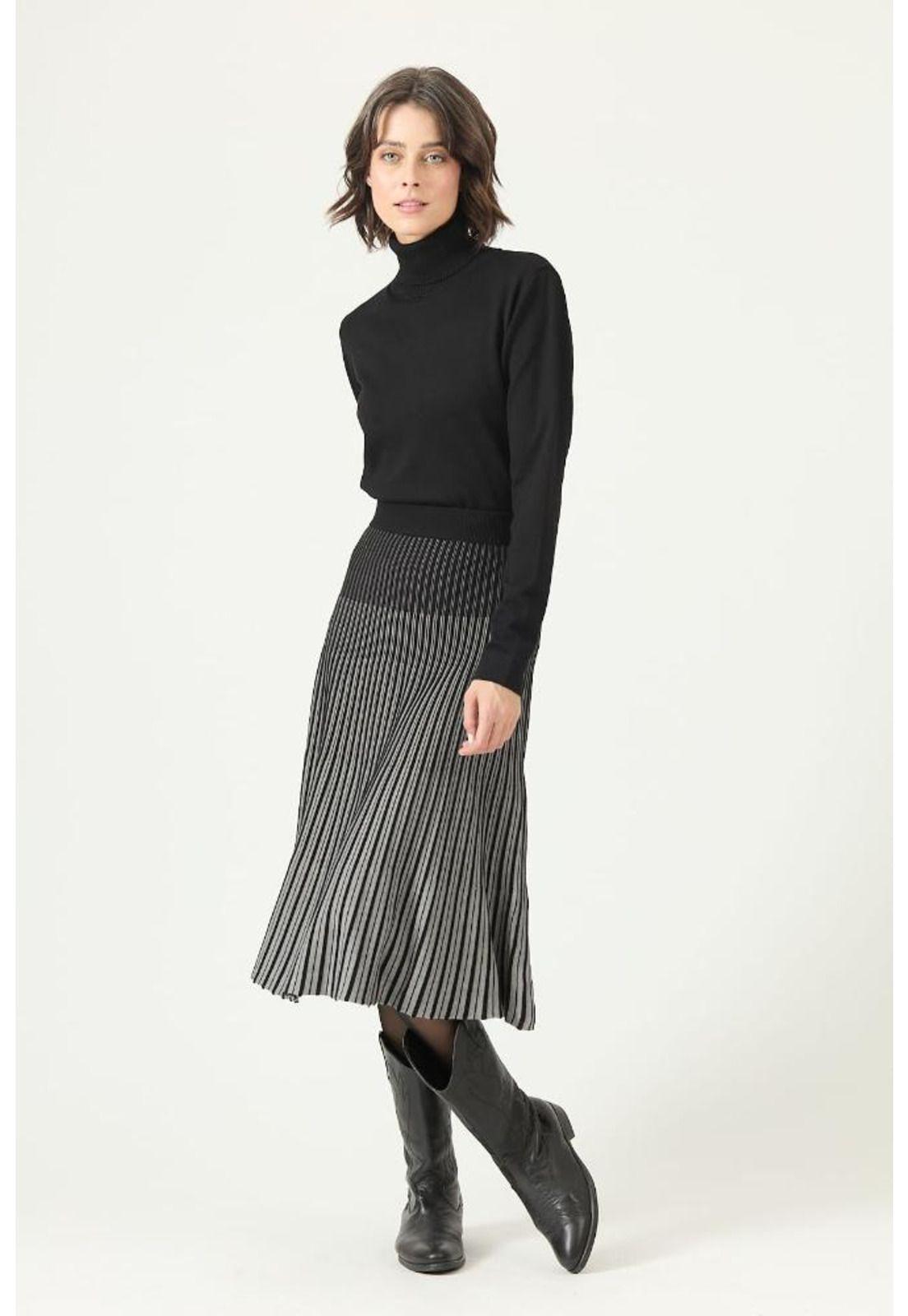 Falda gris rayas PRIVILEGE 2753-0