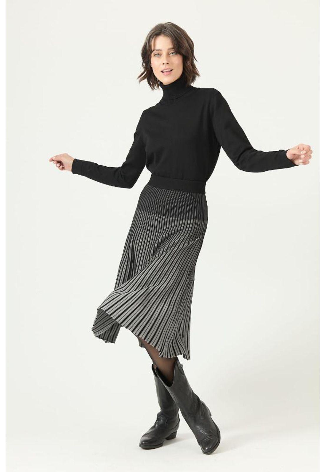 Falda gris rayas PRIVILEGE 2753-1