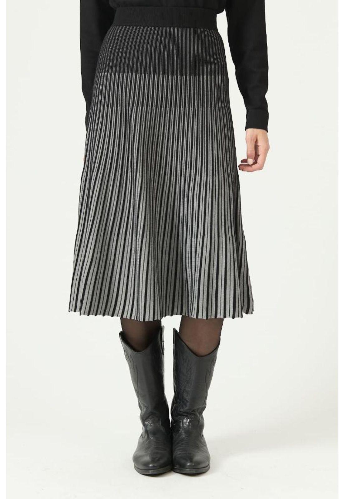 Falda gris rayas PRIVILEGE 2753-2