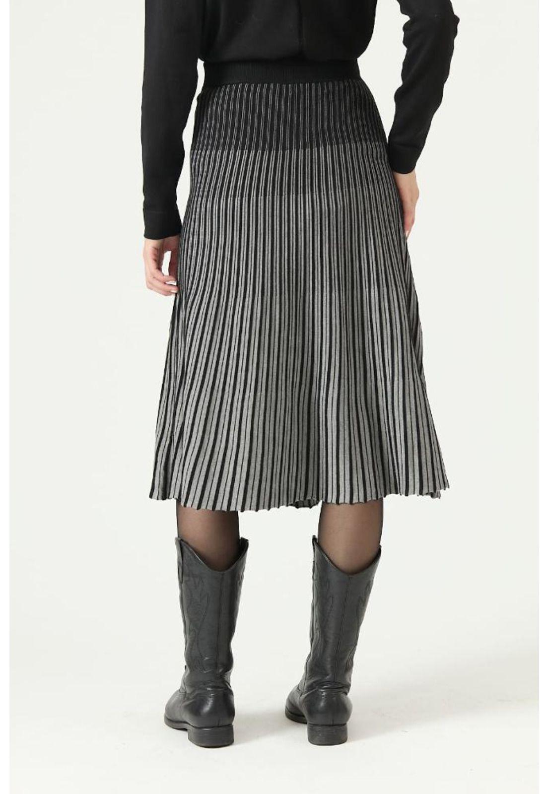 Falda gris rayas PRIVILEGE 2753-3