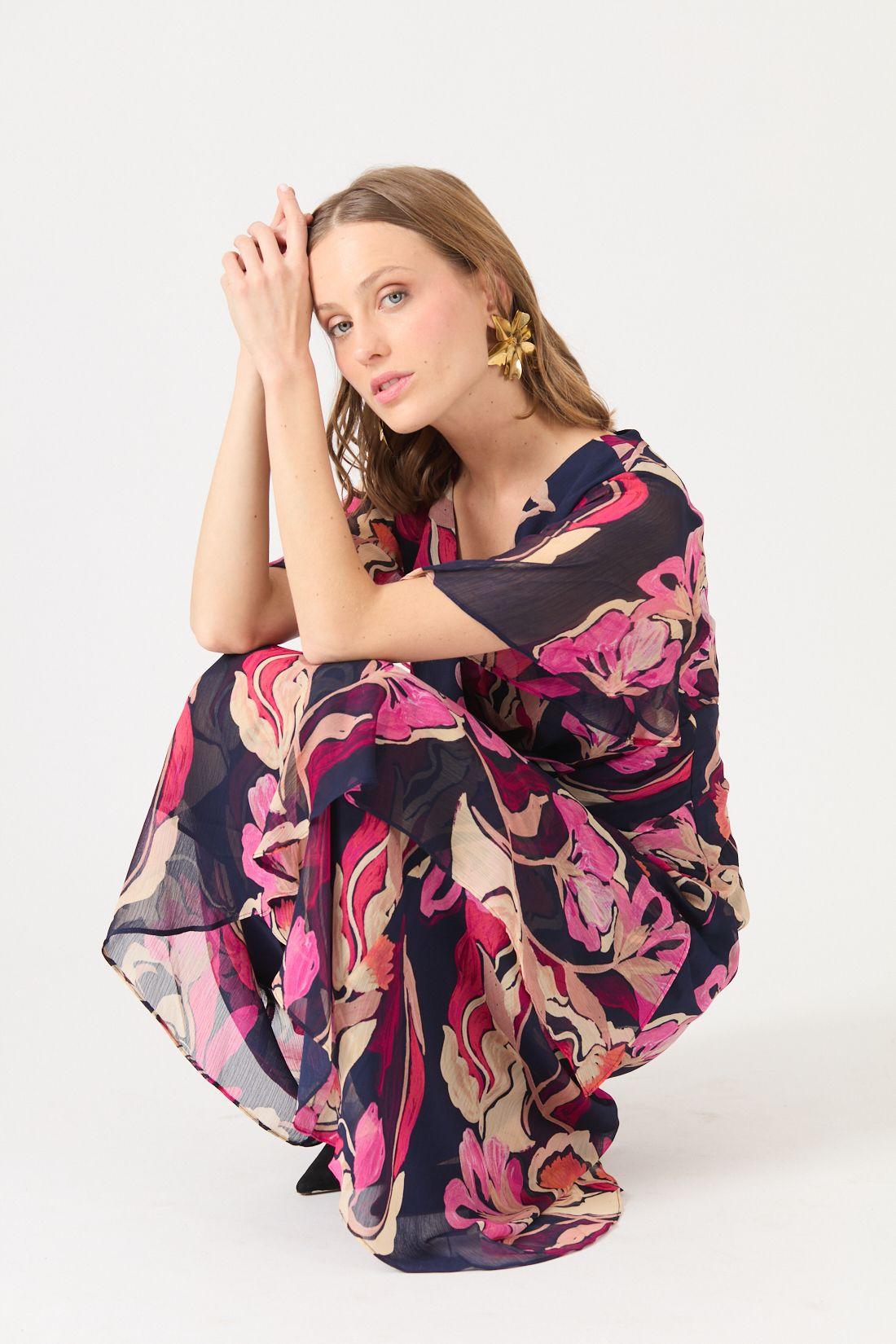 Vestido Estamplado Rosa Cod 0702356-0