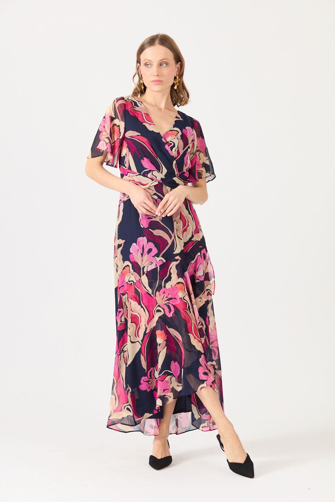 Vestido Estamplado Rosa Cod 0702356-1