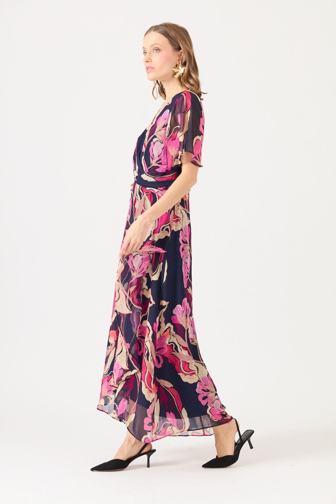 Vestido Estamplado Rosa Cod 0702356-2