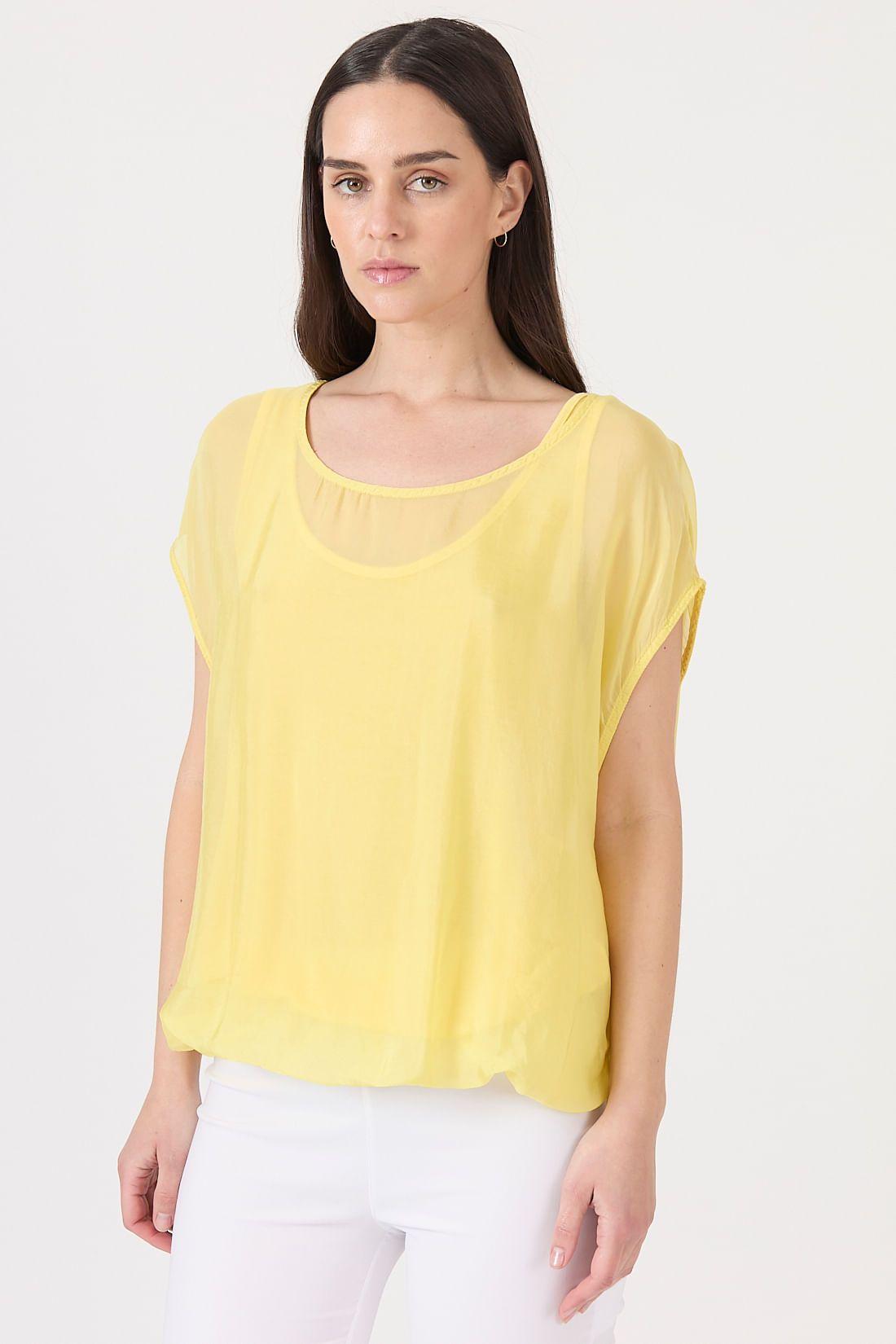 Blusa con seda amarilla 1184-0