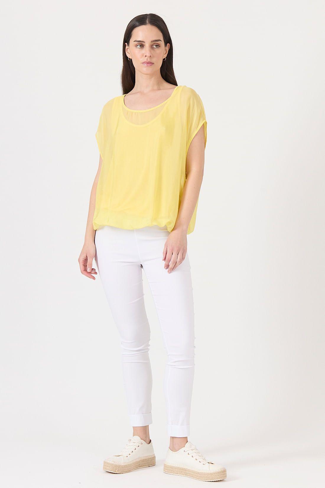 Blusa con seda amarilla 1184-1