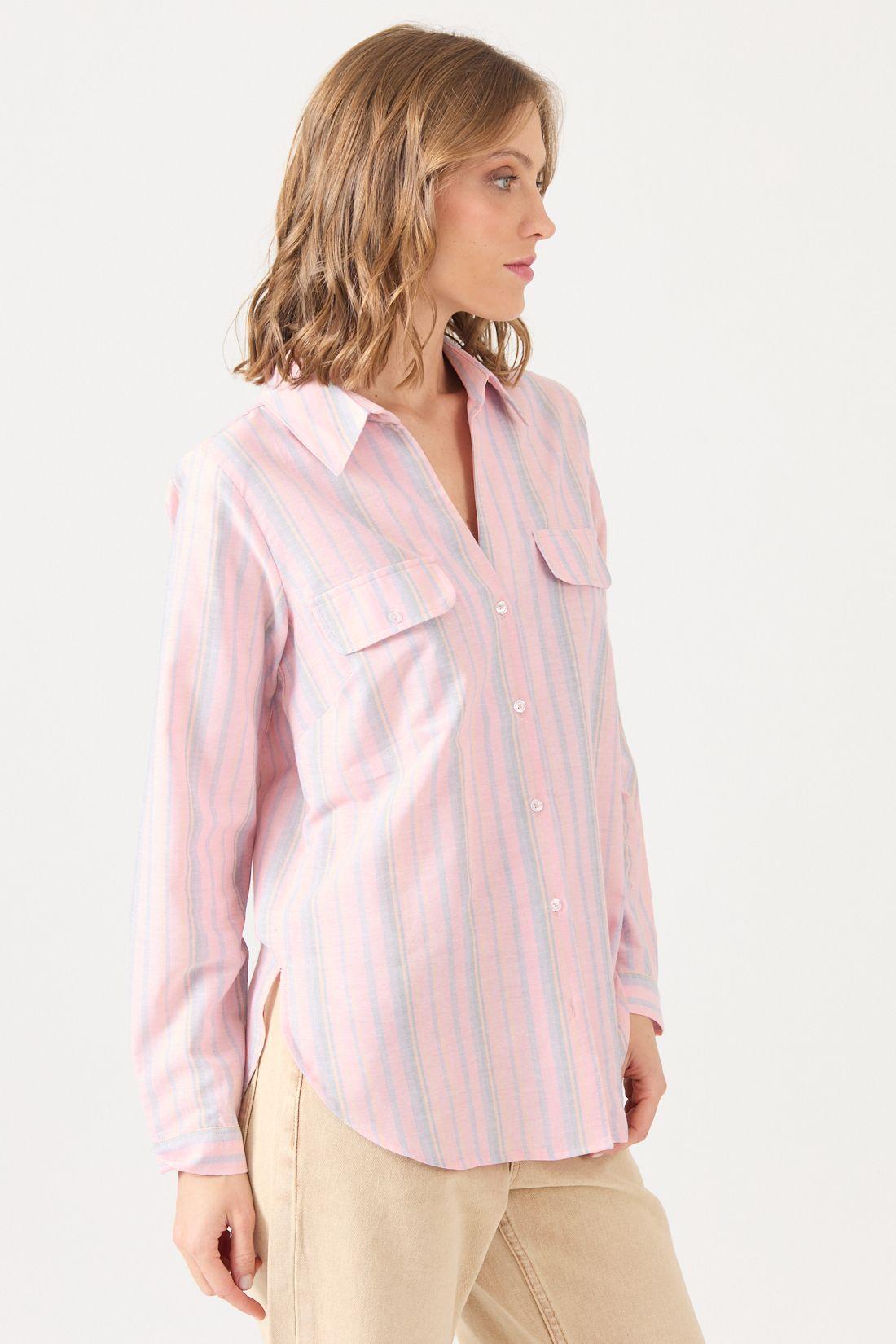 Blusa Con Rayas Rosa Cod 4520796-2