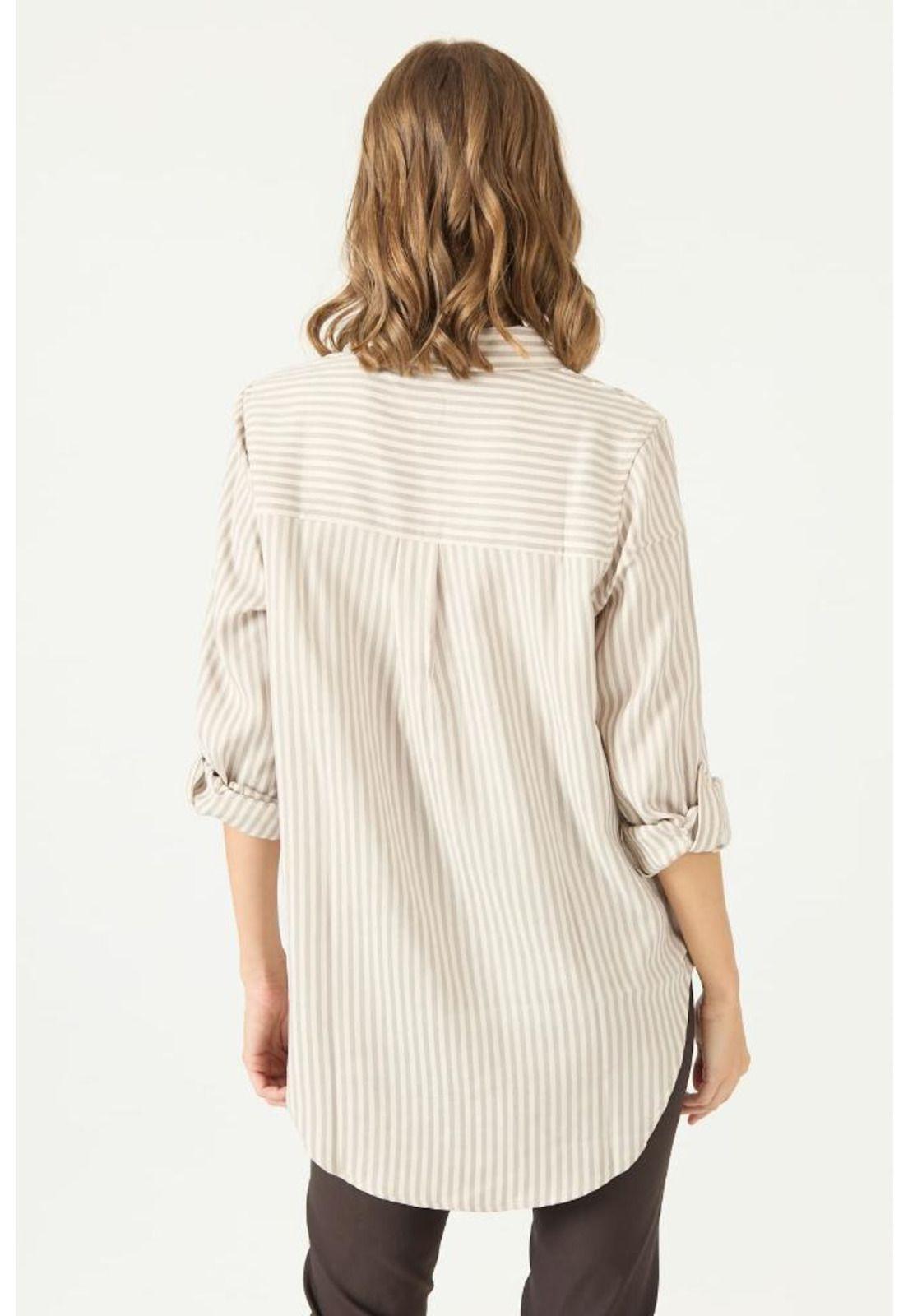 Blusa beige rayas PRIVILEGE 2350-4