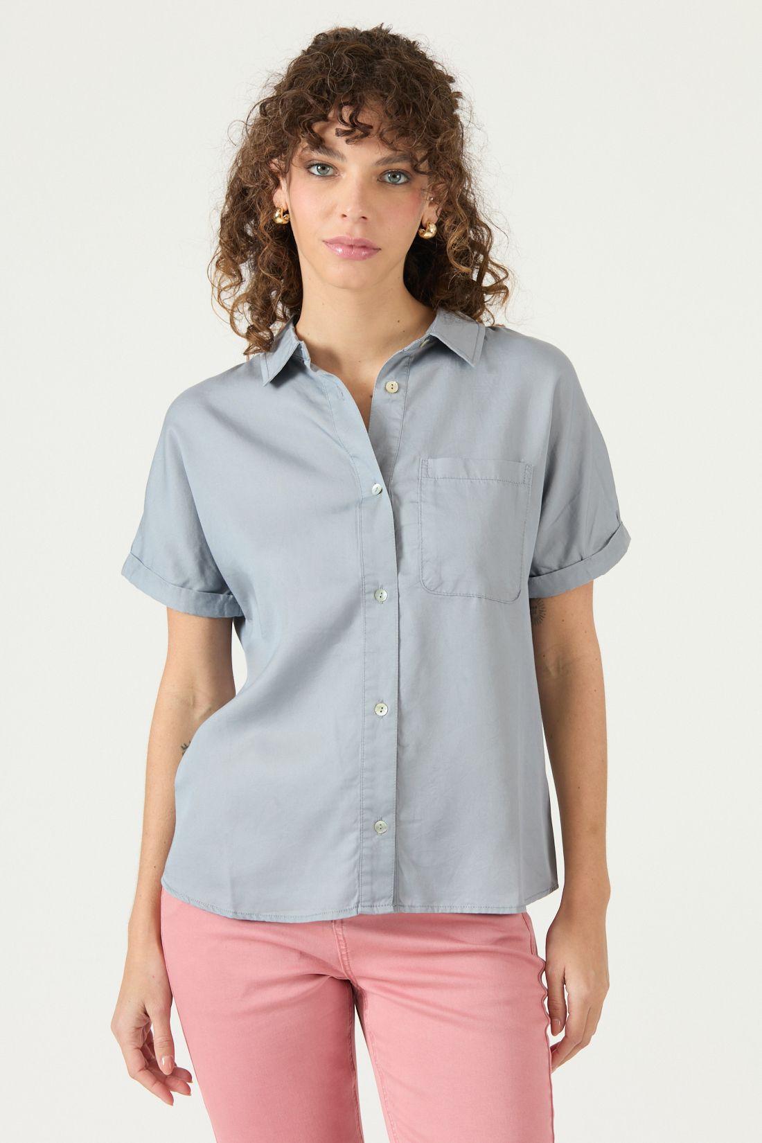 Blusa De Lyocell Celeste Cod 4516325-2