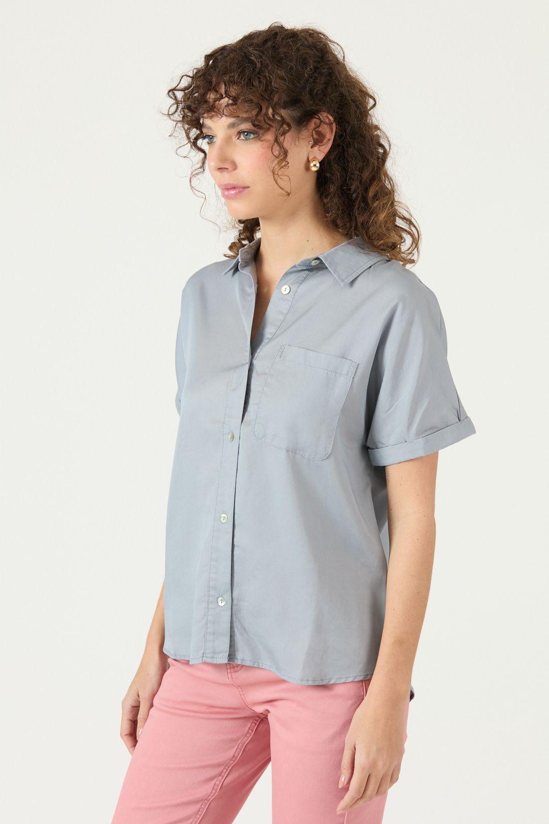 Blusa De Lyocell Celeste Cod 4516325-3