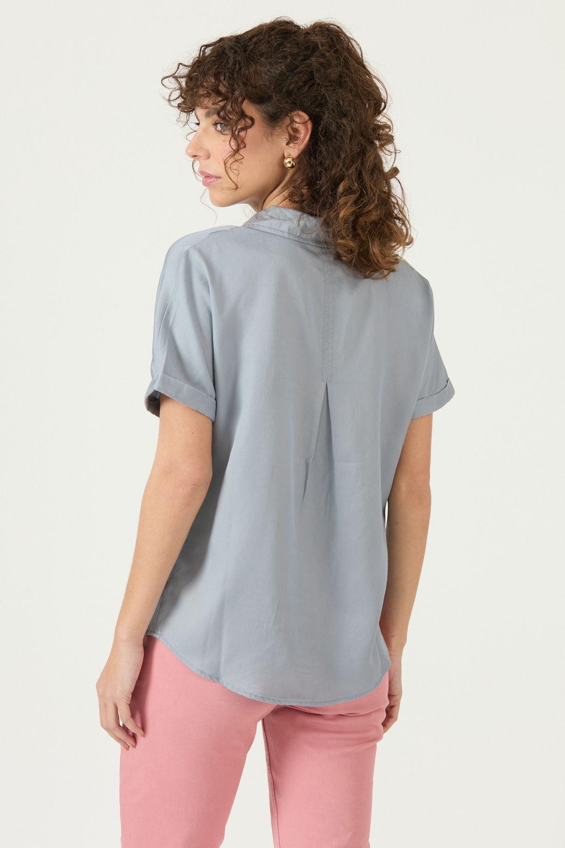 Blusa De Lyocell Celeste Cod 4516325-4