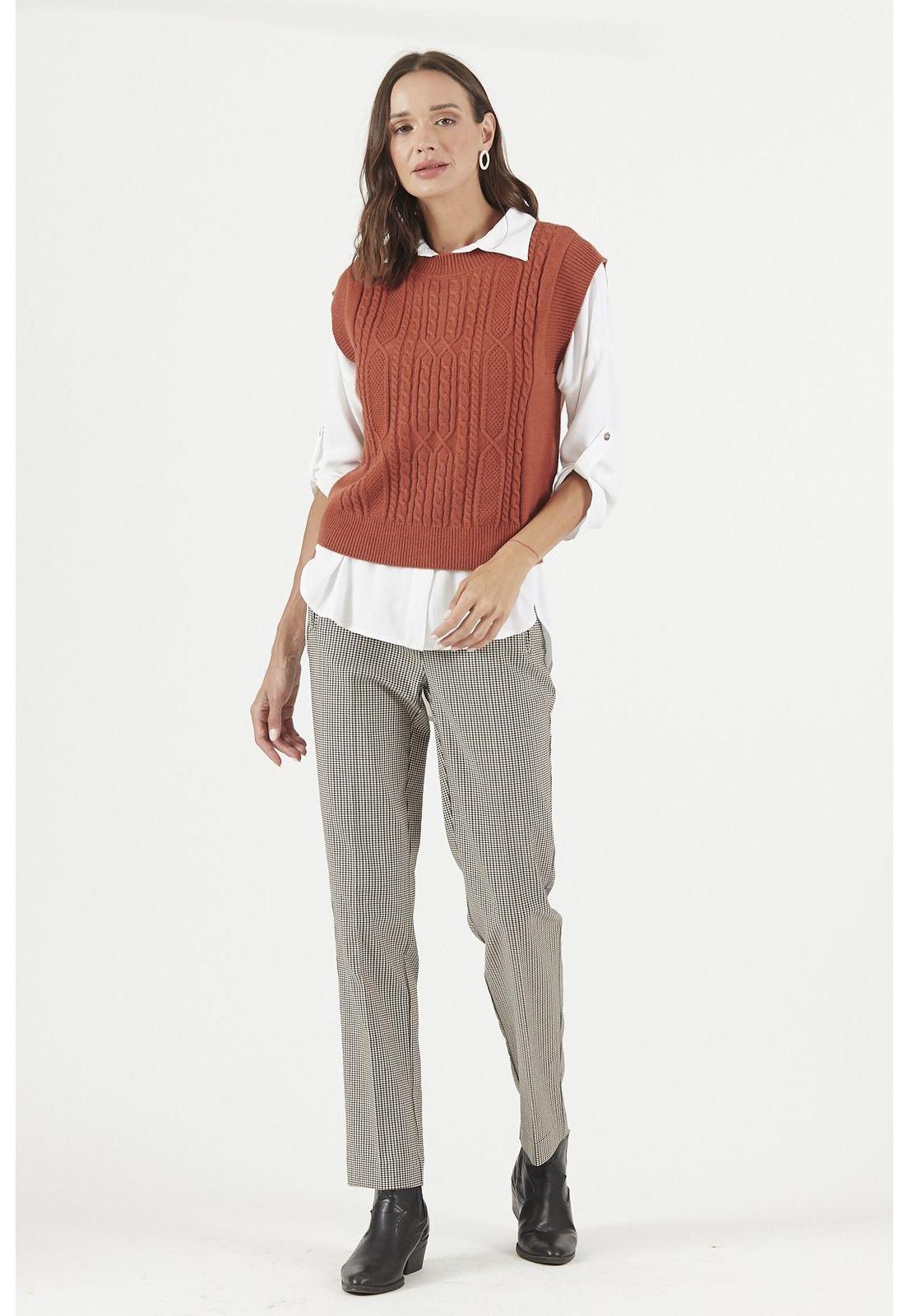 Sweater terracota diseno trenzas-1
