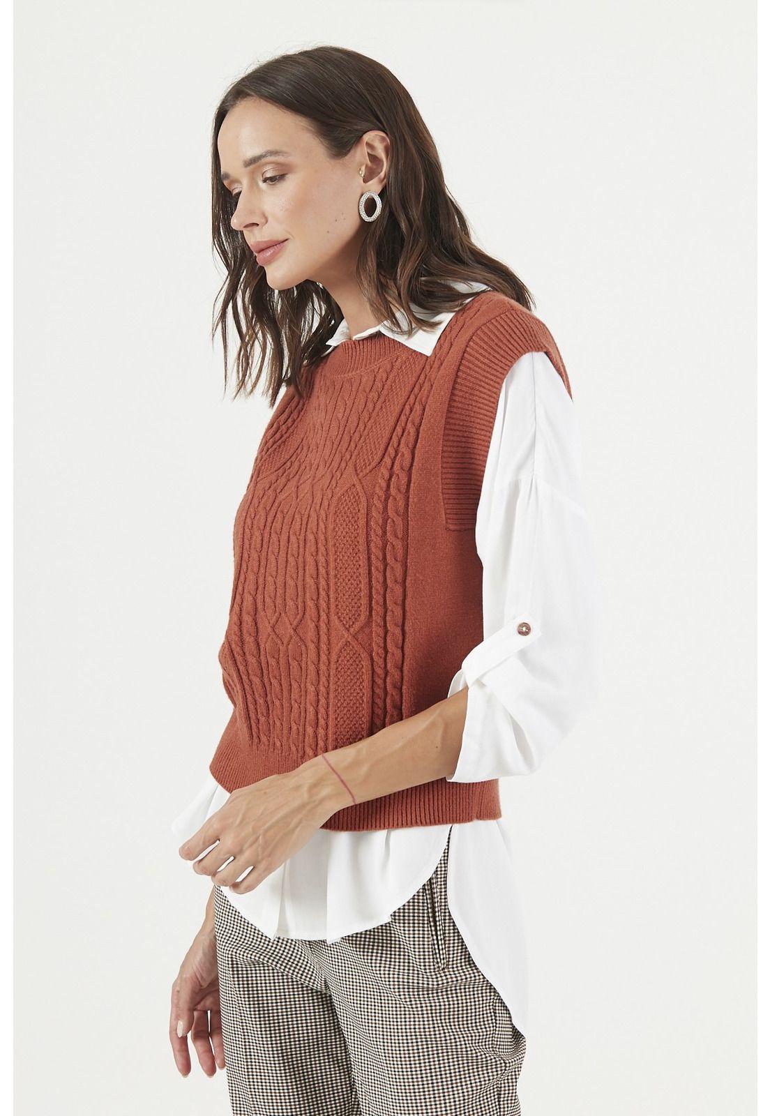 Sweater terracota diseno trenzas-3