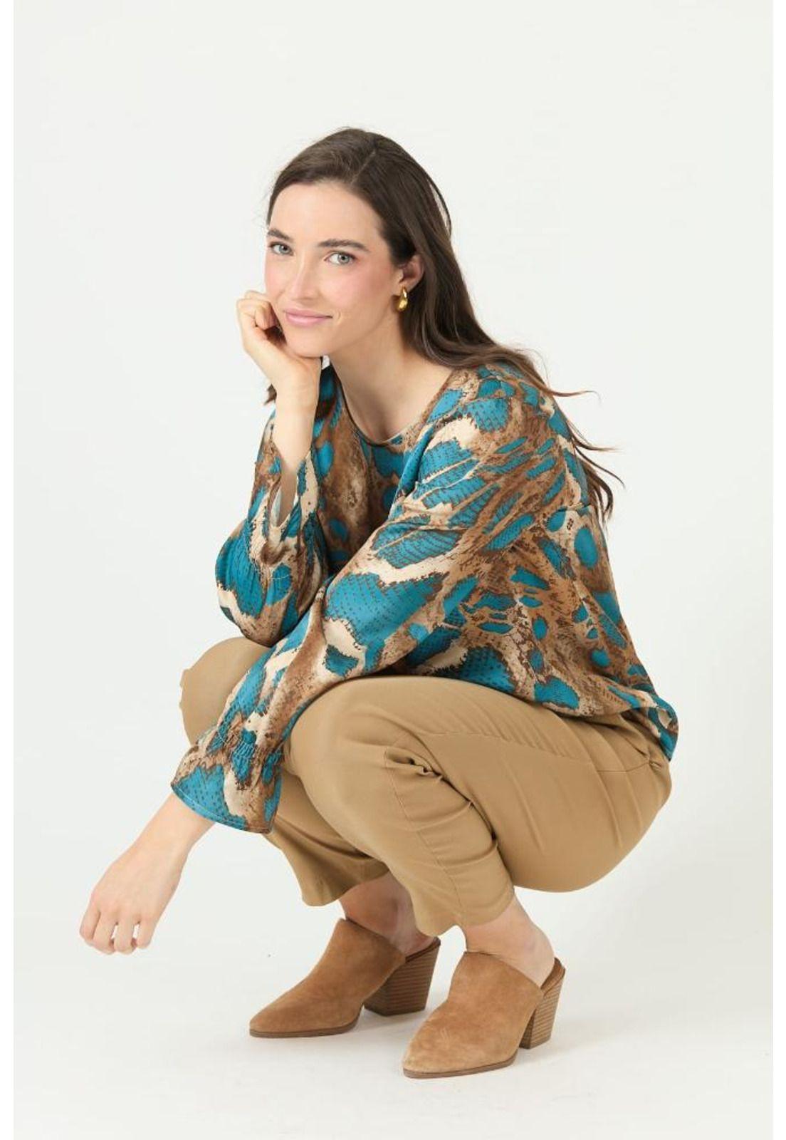 Blusa camel estampada PRIVILEGE 2380-0