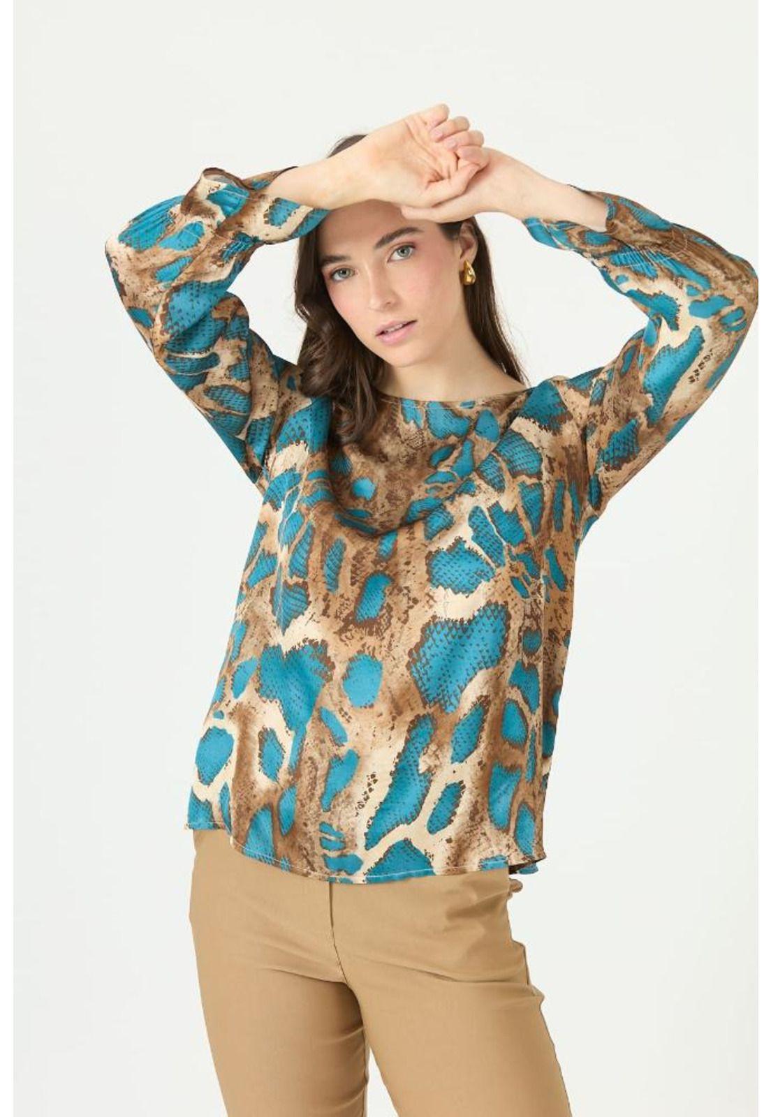 Blusa camel estampada PRIVILEGE 2380-1
