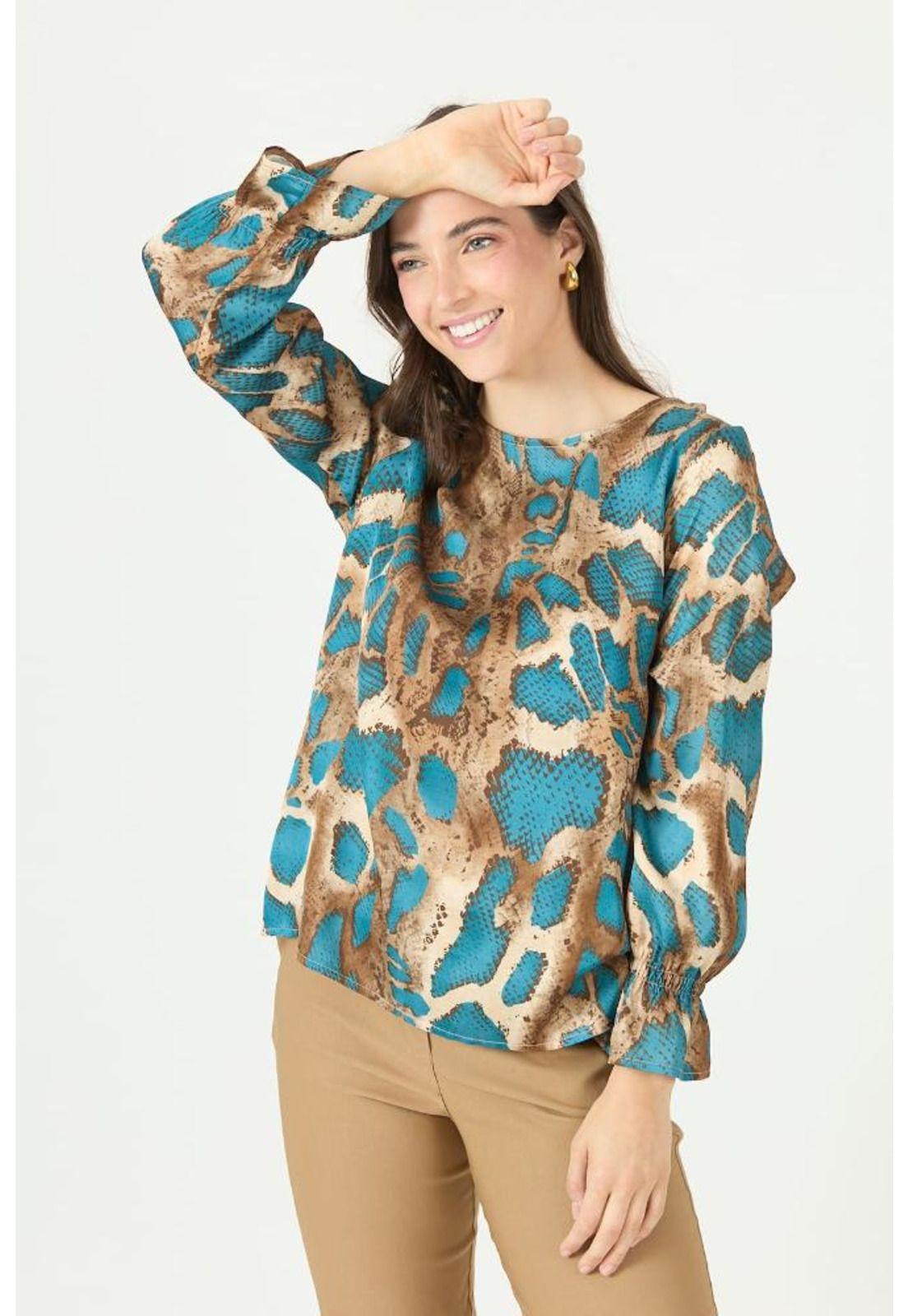 Blusa camel estampada PRIVILEGE 2380-2