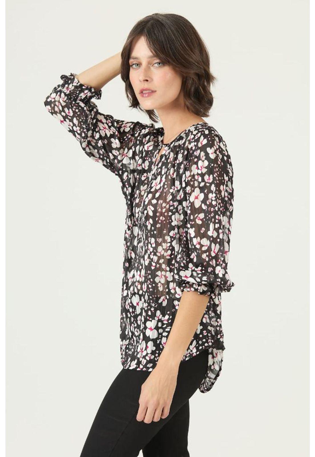 Blusa negra estampada PRIVILEGE 2638-1