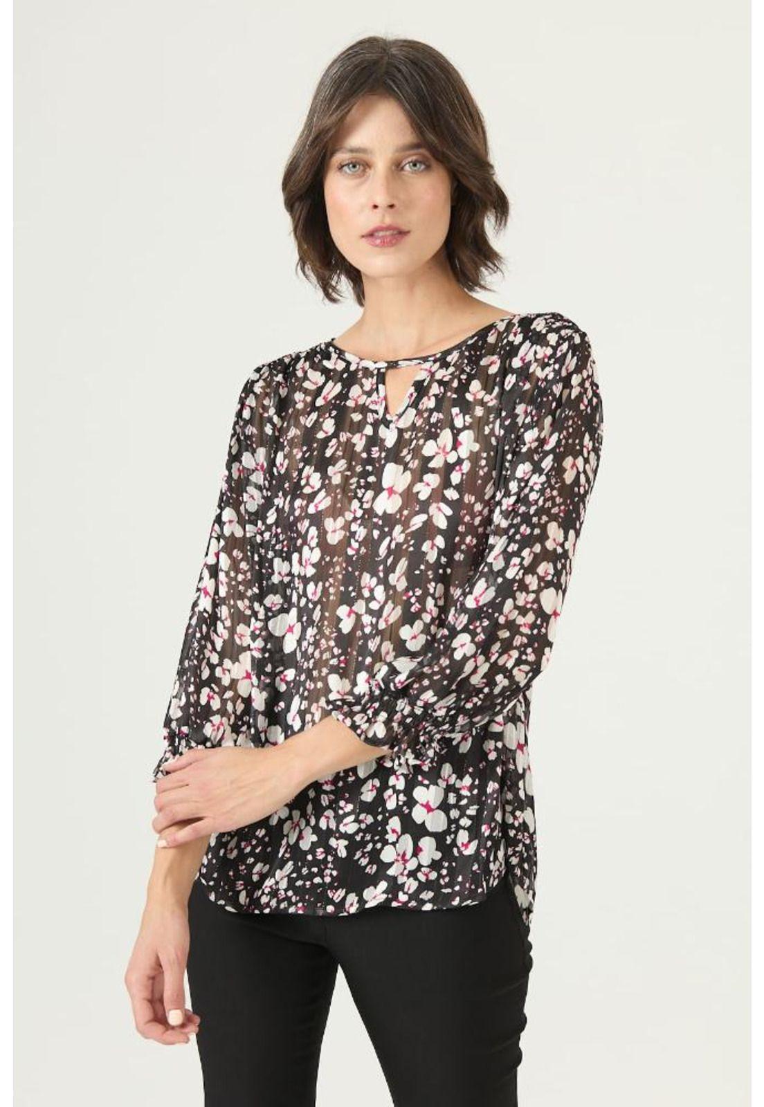 Blusa negra estampada PRIVILEGE 2638-2