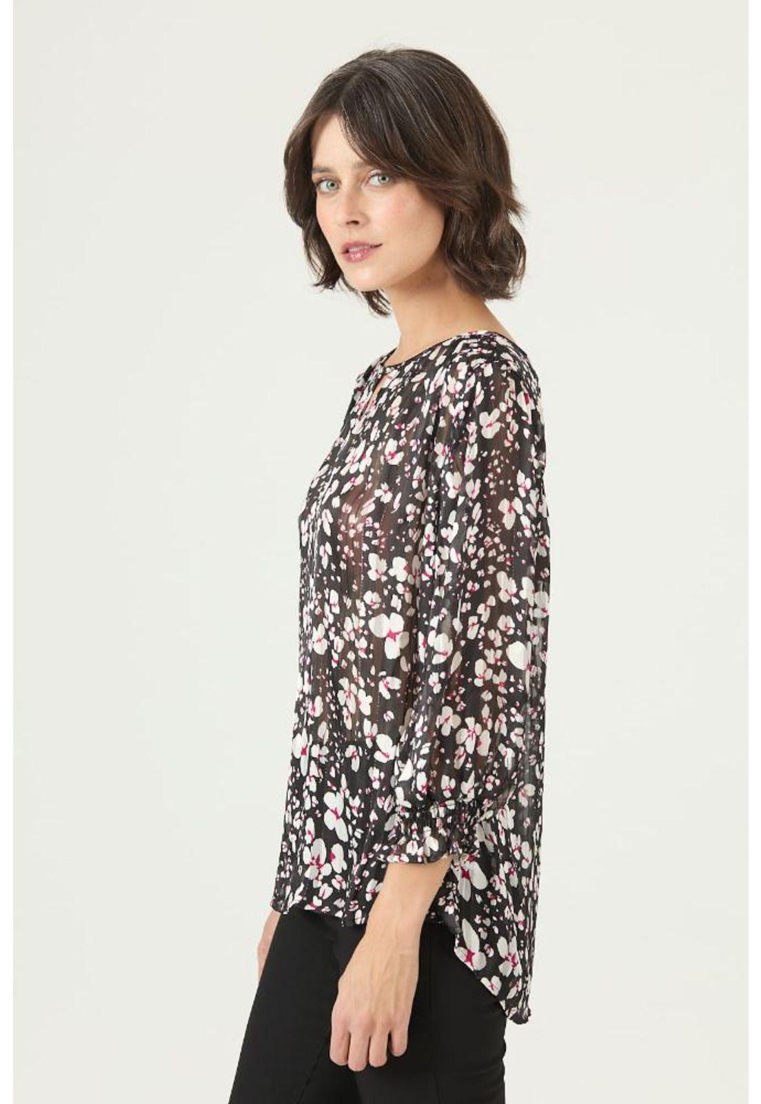 Blusa negra estampada PRIVILEGE 2638-3