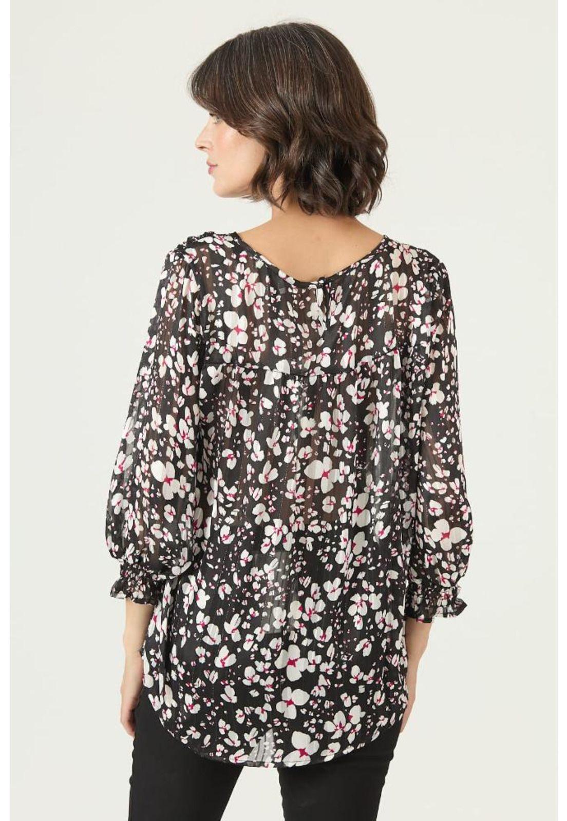 Blusa negra estampada PRIVILEGE 2638-4