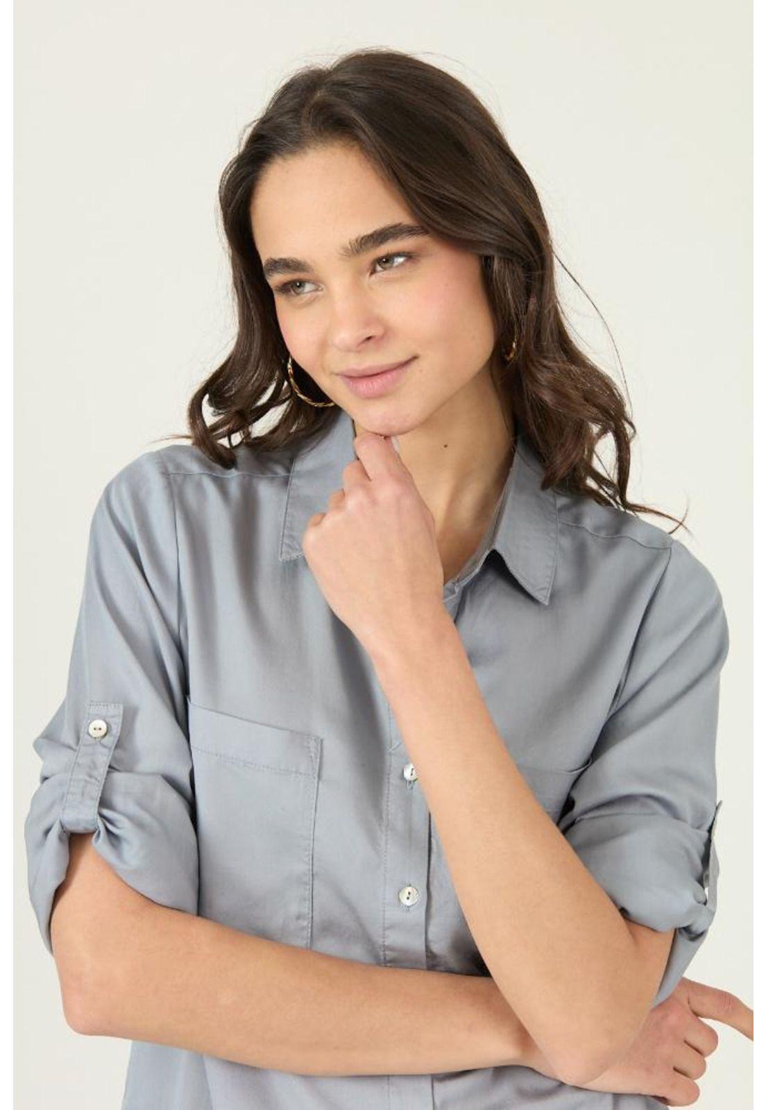 Blusa de lyocell celeste PRIVILEGE 2909-1