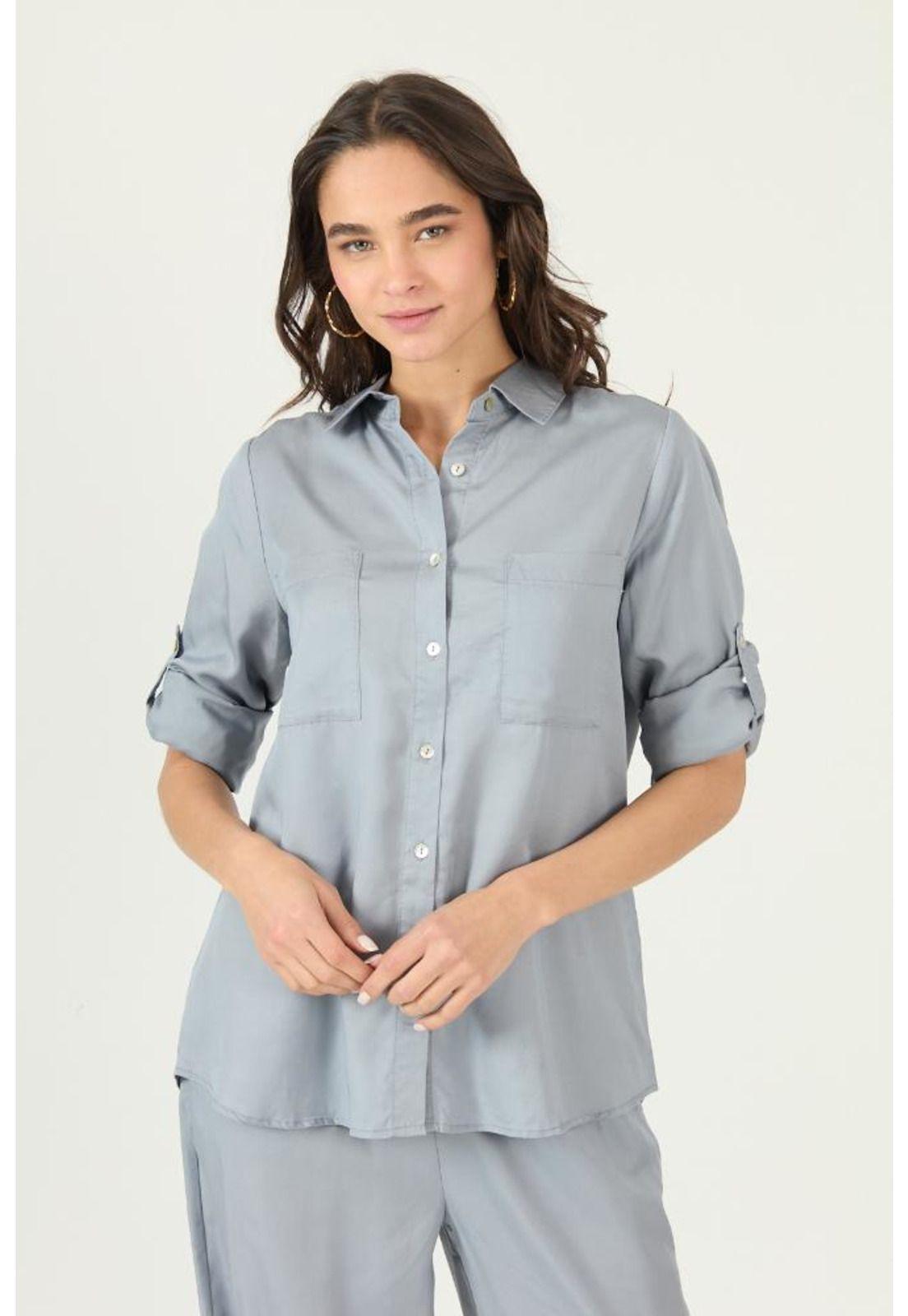 Blusa de lyocell celeste PRIVILEGE 2909-2