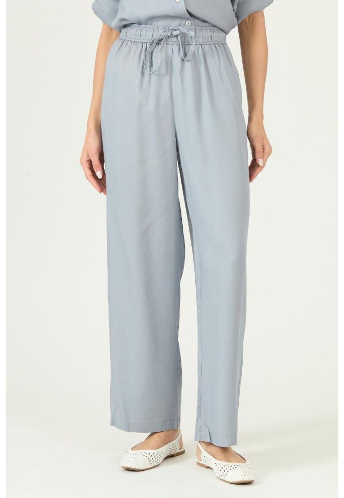 Pantalon de lyocell straight celeste PRIVILEGE 2862-1