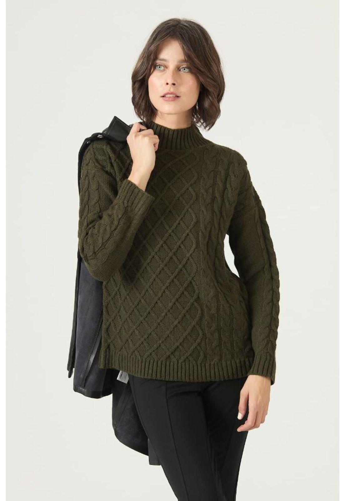 Sweater kaki trenzas PRIVILEGE 2686-0