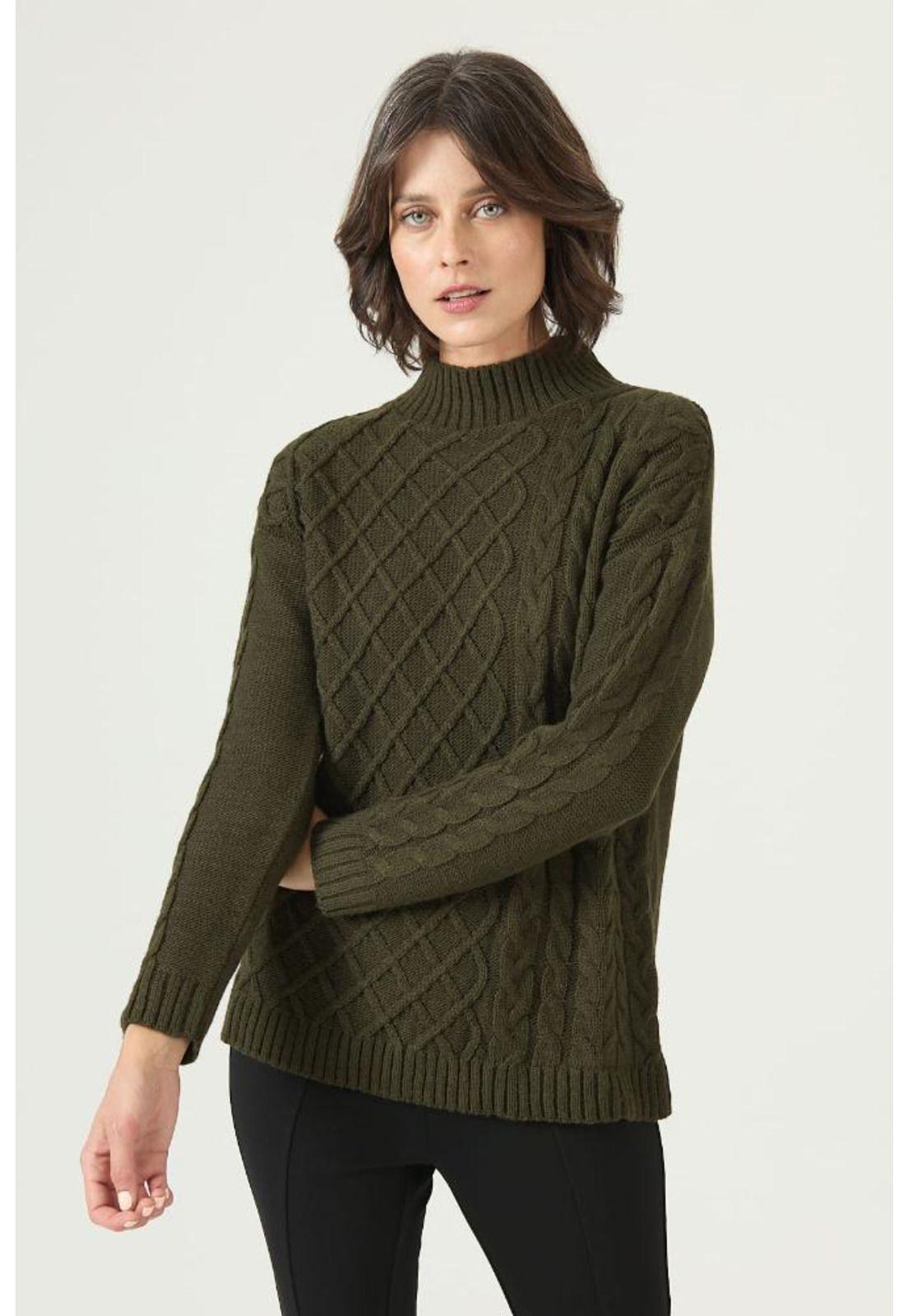 Sweater kaki trenzas PRIVILEGE 2686-2